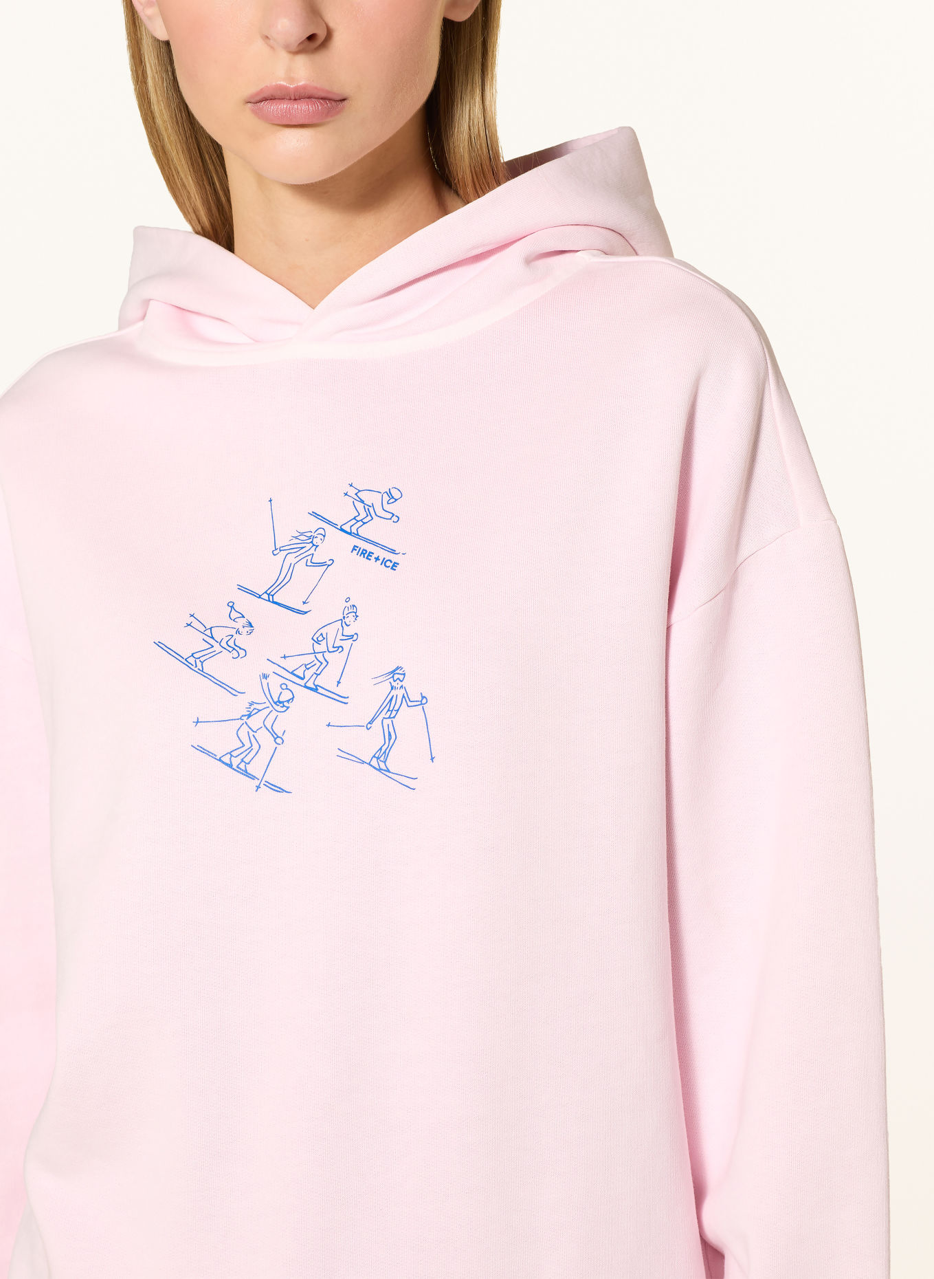 FIRE+ICE Hoodie SIBEL: HELLROSA / BLAU