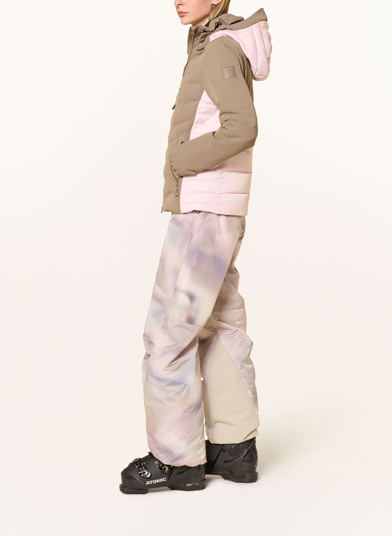 FIRE+ICE JANKA4 Ski Jacket: LIGHT BROWN / LIGHT PINK