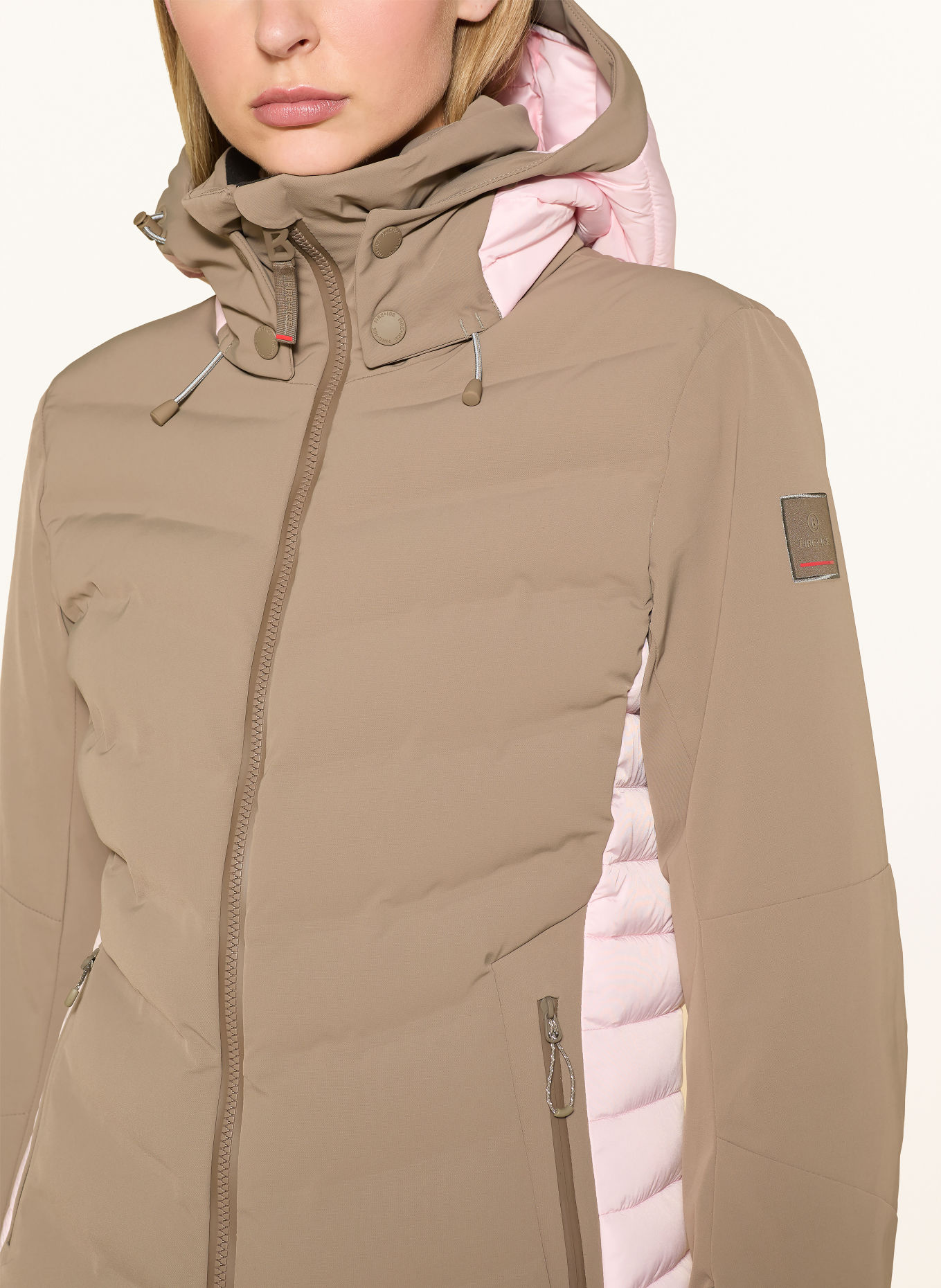 FIRE+ICE JANKA4 Ski Jacket: LIGHT BROWN / LIGHT PINK