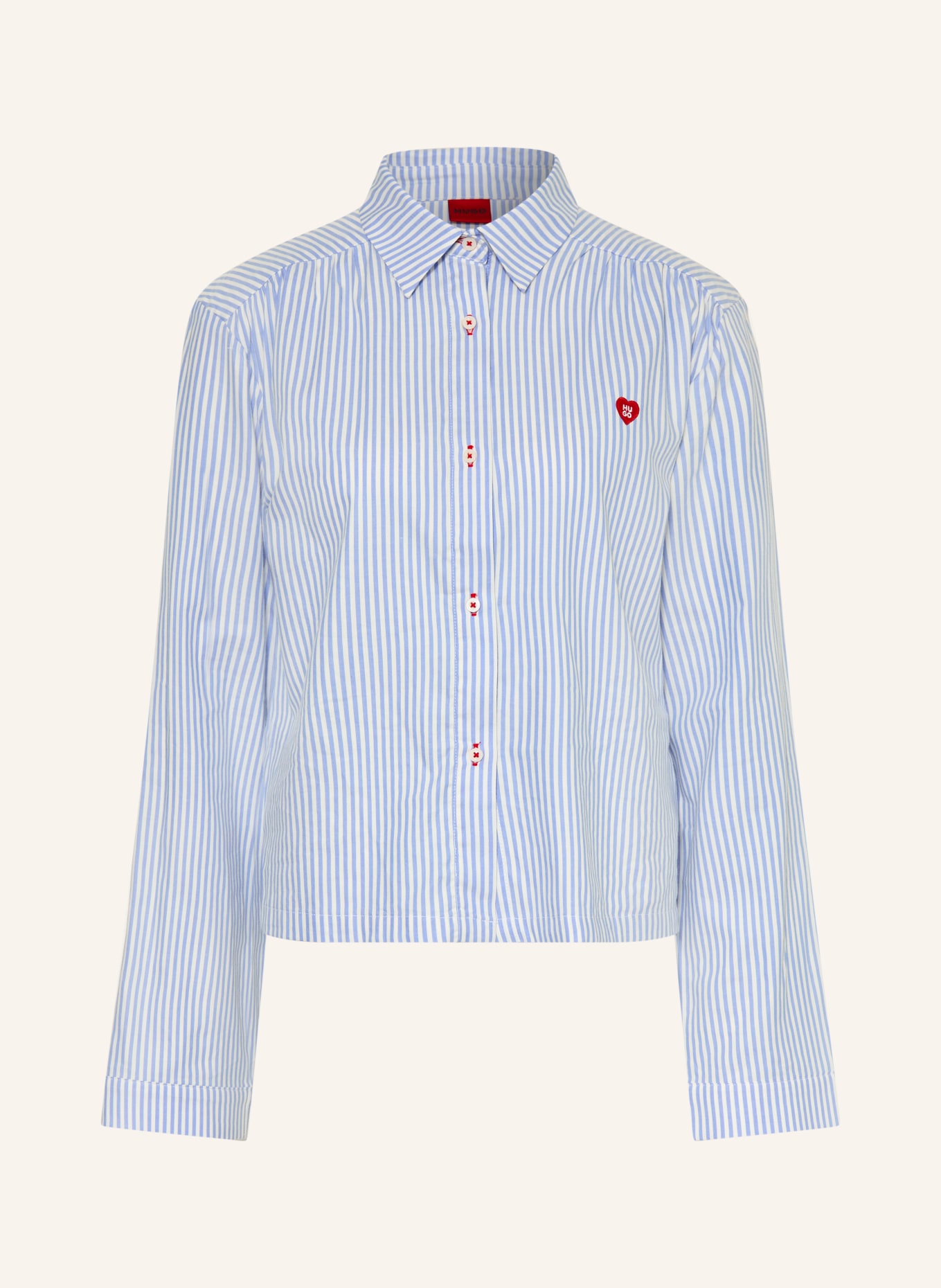HUGO Schlafshirt DREEM: HELLBLAU / WEISS