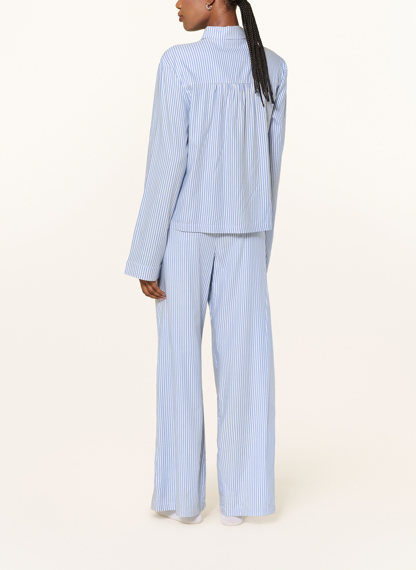 HUGO Schlafshirt DREEM: HELLBLAU / WEISS