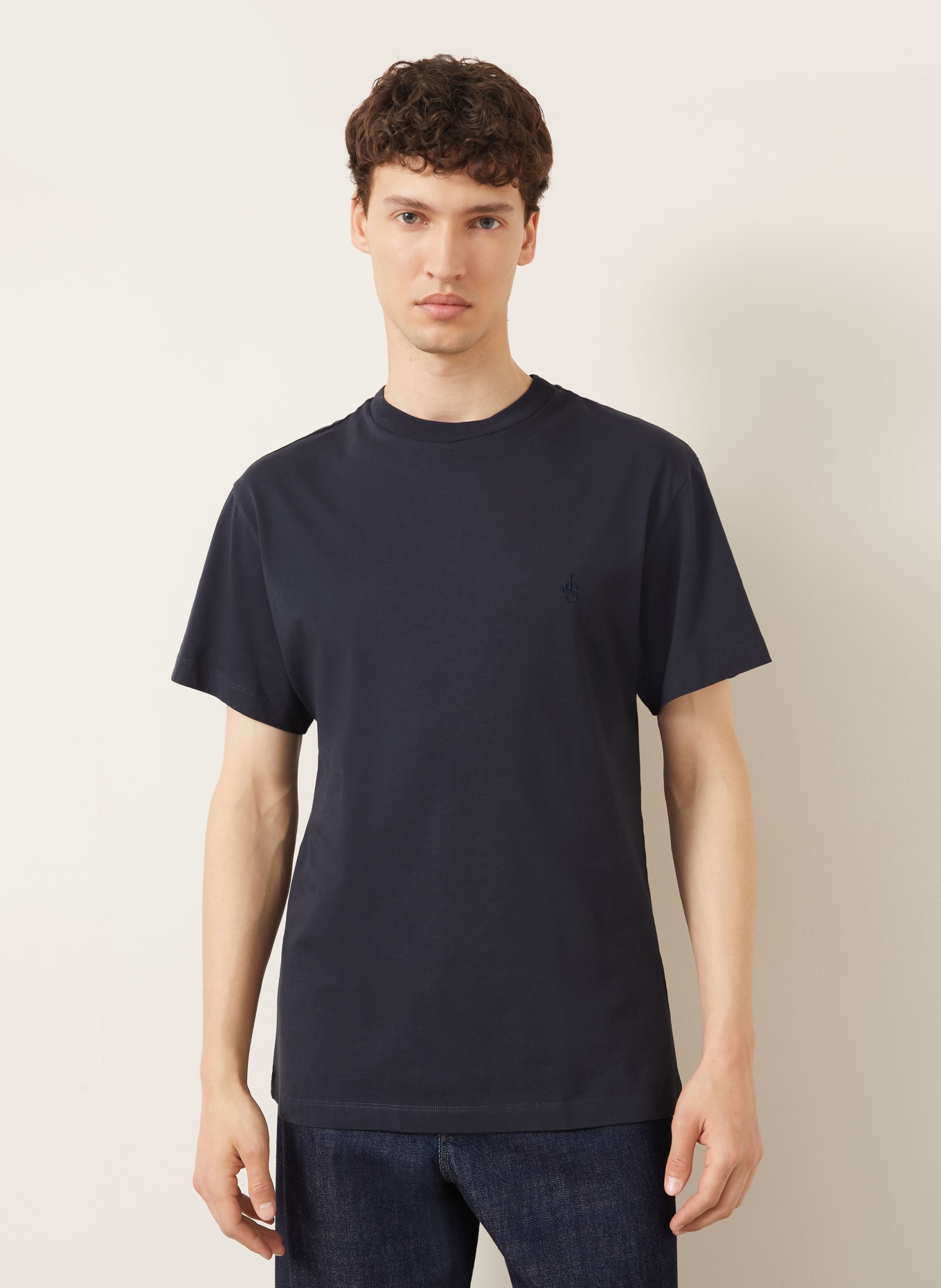 JIL SANDER 3er-Pack T-Shirts: SCHWARZ / DUNKELBLAU / WEISS