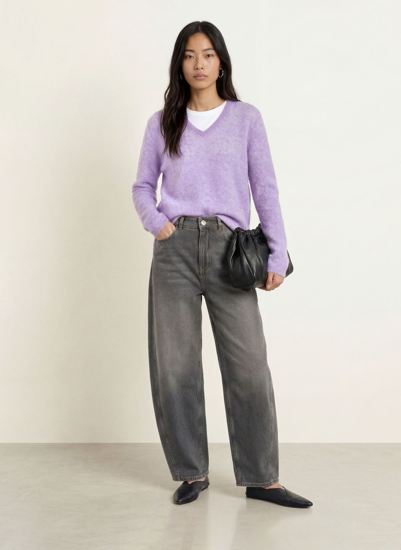 MOS MOSH Sweter MMMAPE SOPHIA: JASNOFIOLETOWY