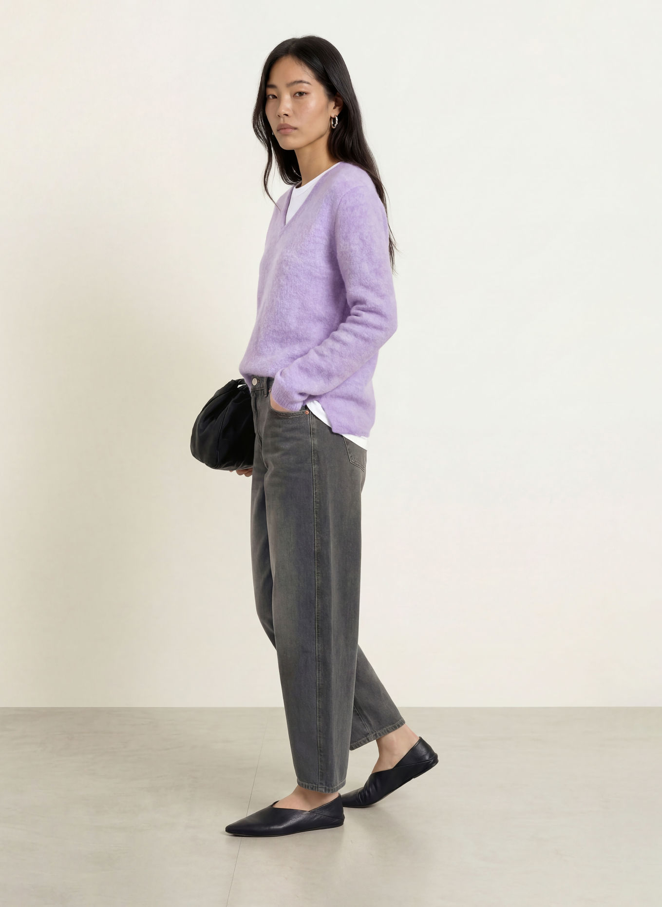 MOS MOSH Sweter MMMAPE SOPHIA: JASNOFIOLETOWY