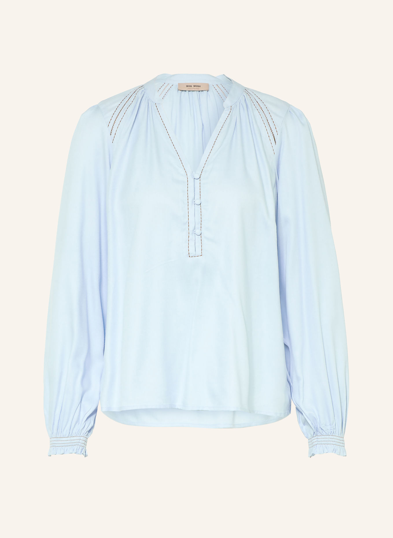 MOS MOSH Blusenshirt MMTAZZIN: HELLBLAU / BRAUN