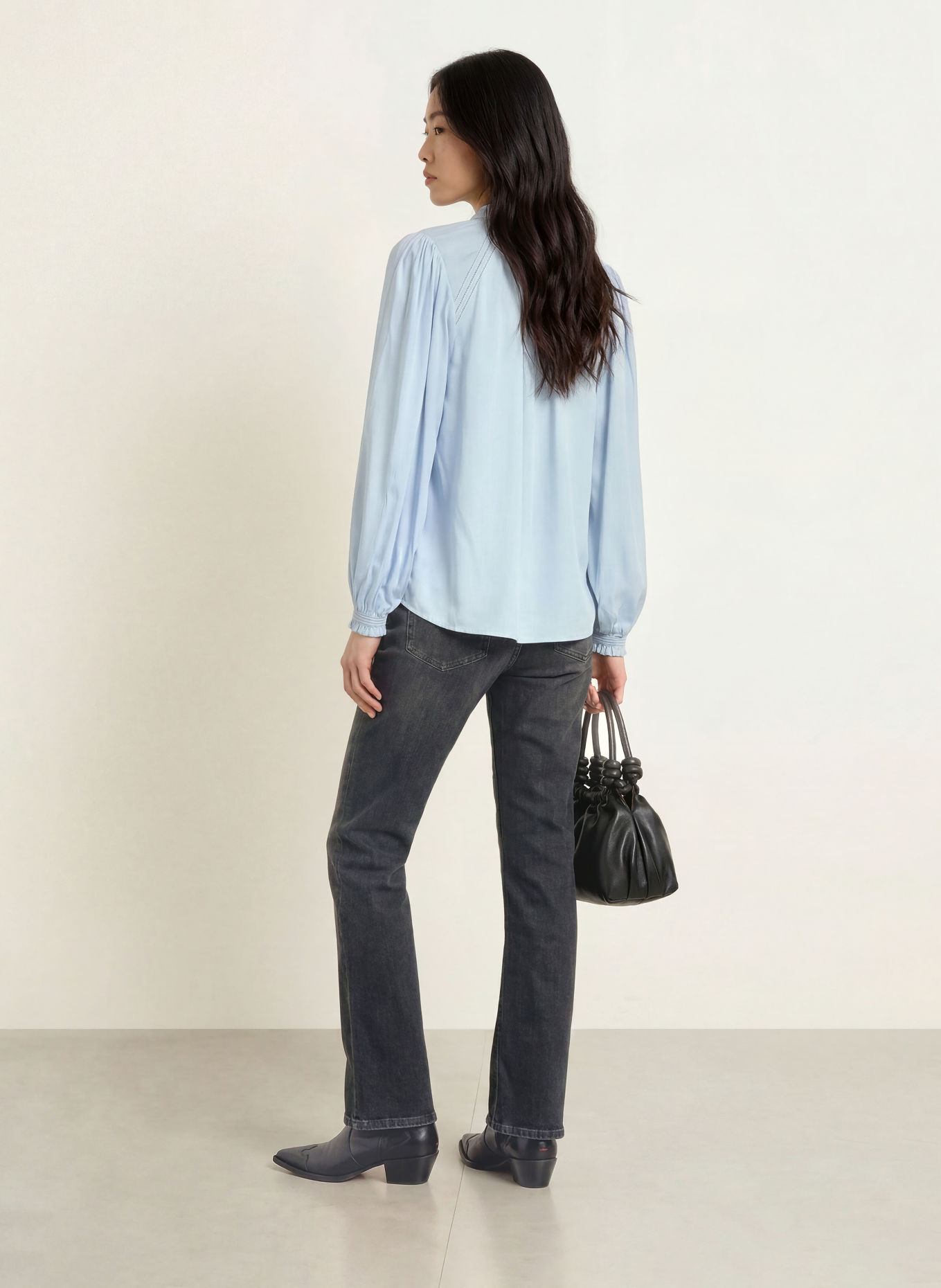 MOS MOSH Blusenshirt MMTAZZIN: HELLBLAU / BRAUN