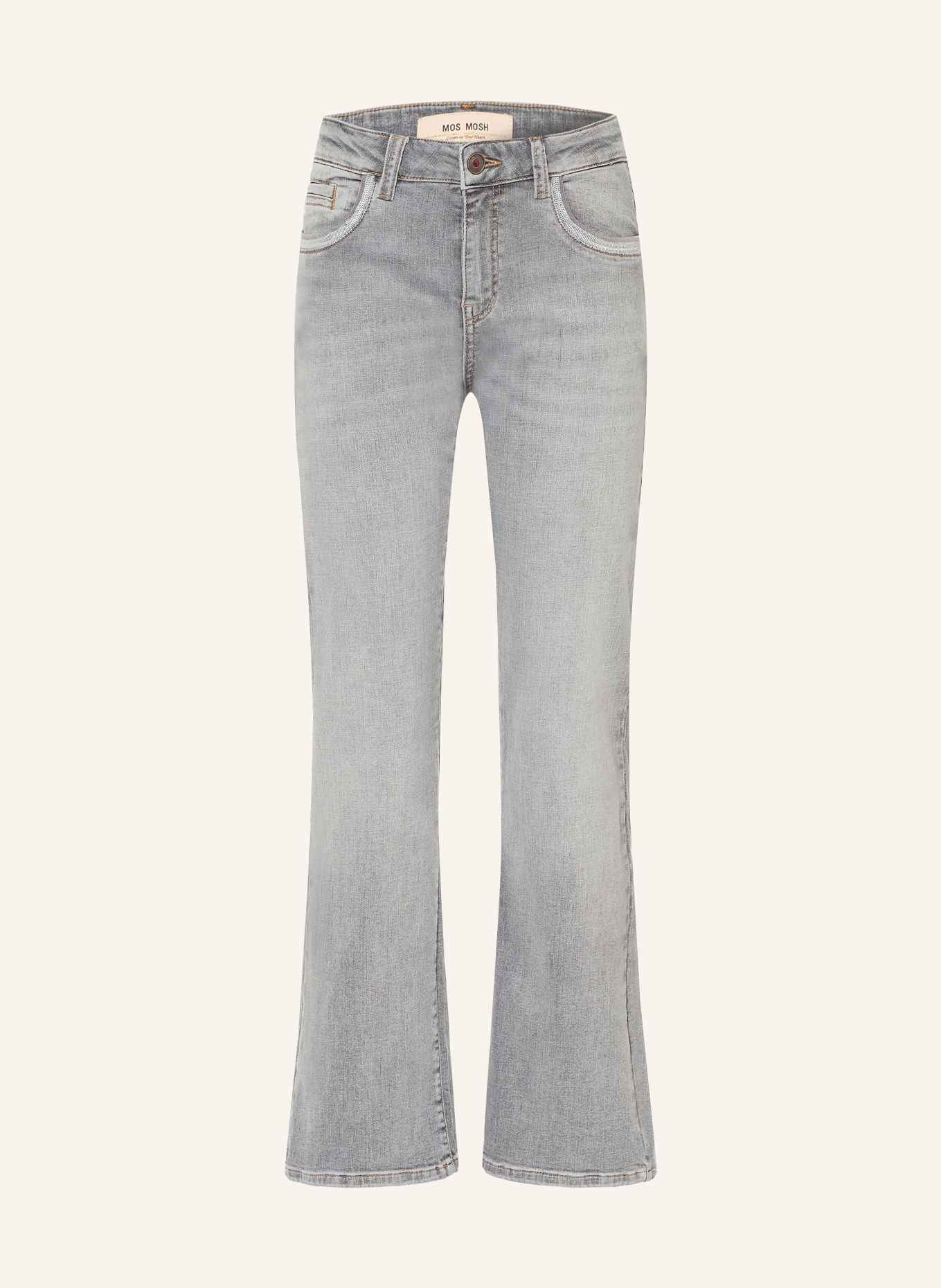MOS MOSH Jean droit MMCECILIA PERLA à paillettes: 850 GREY