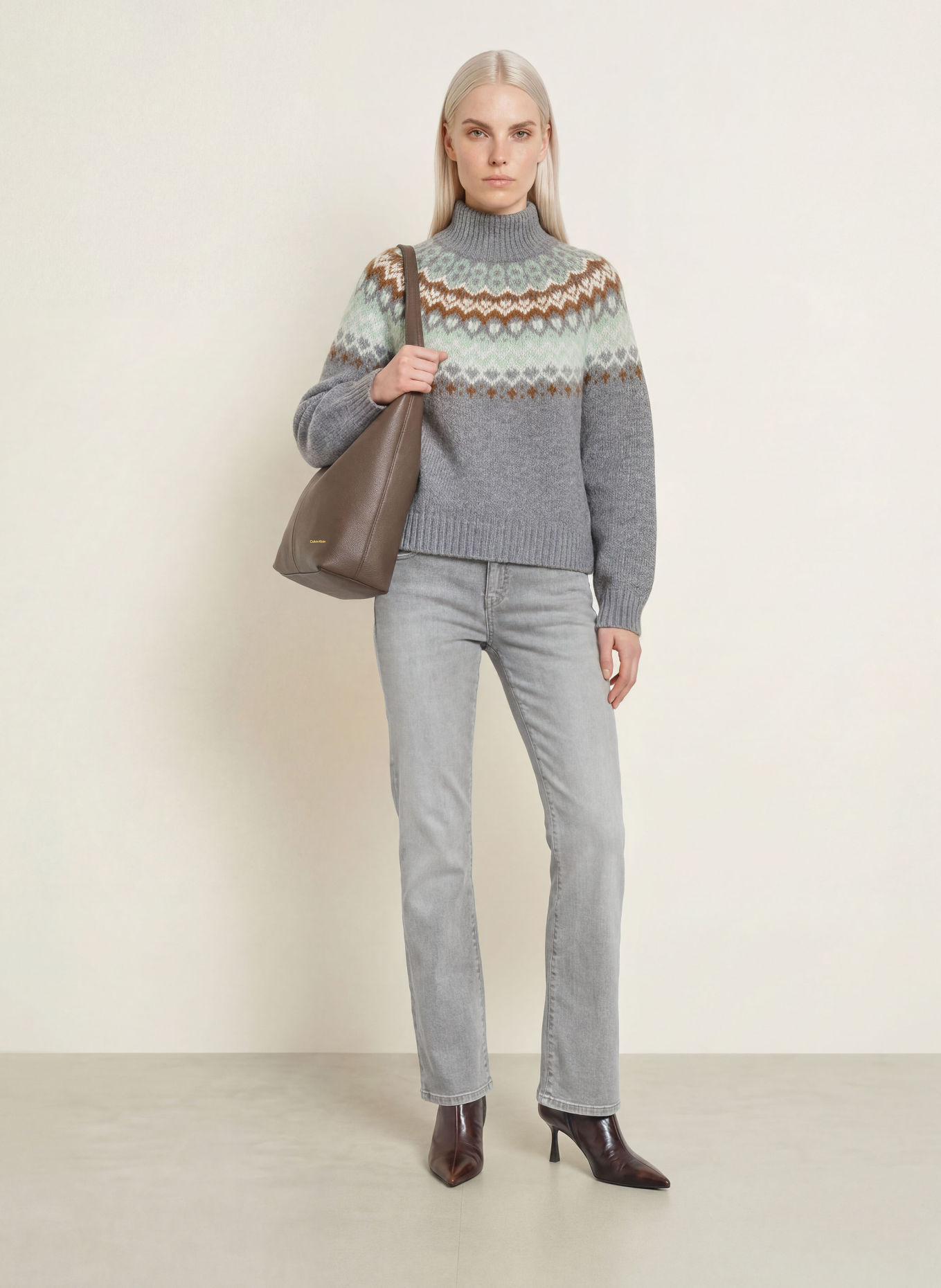 MOS MOSH Jean droit MMCECILIA PERLA à paillettes: 850 GREY