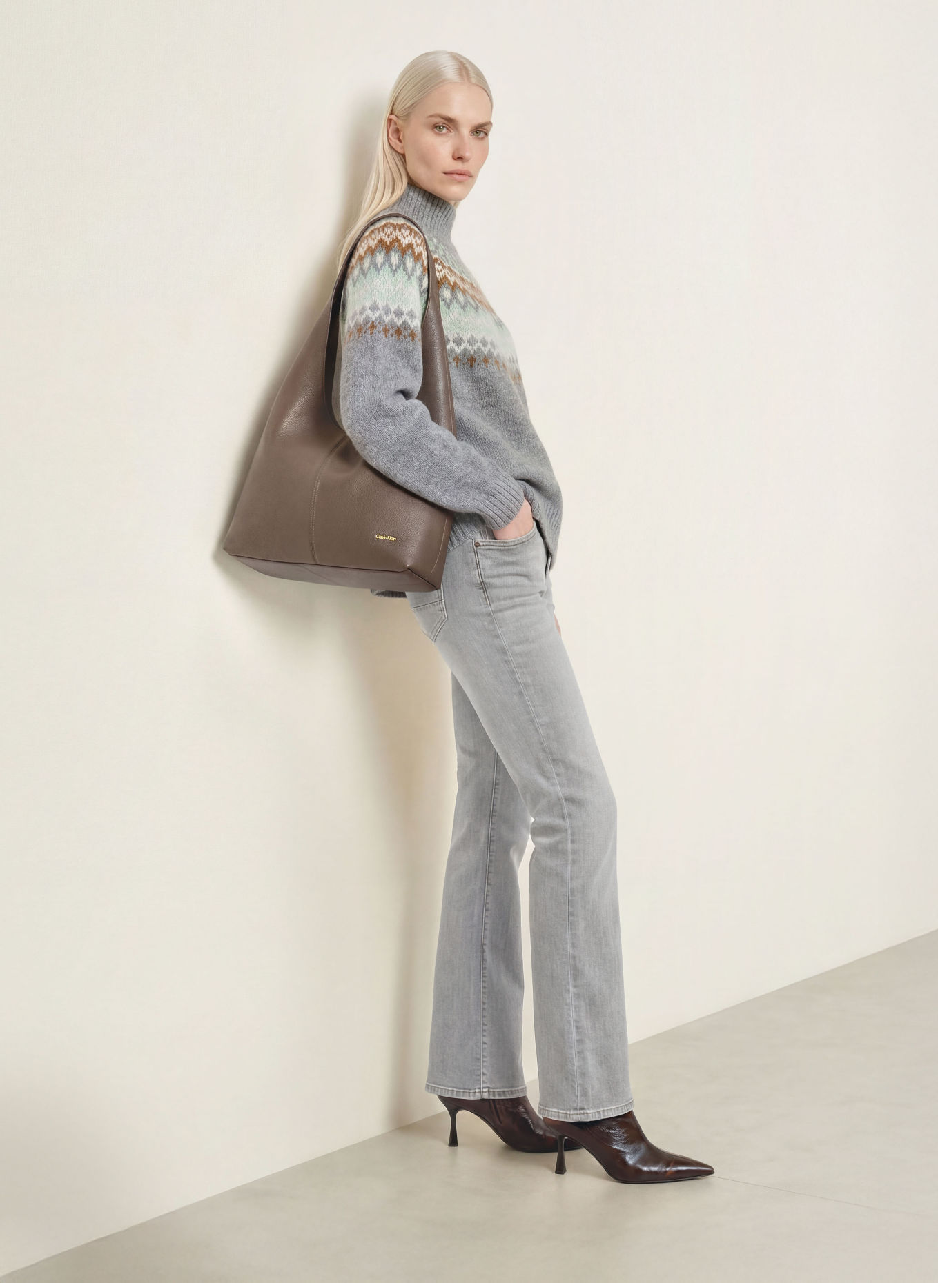 MOS MOSH Jean droit MMCECILIA PERLA à paillettes: 850 GREY