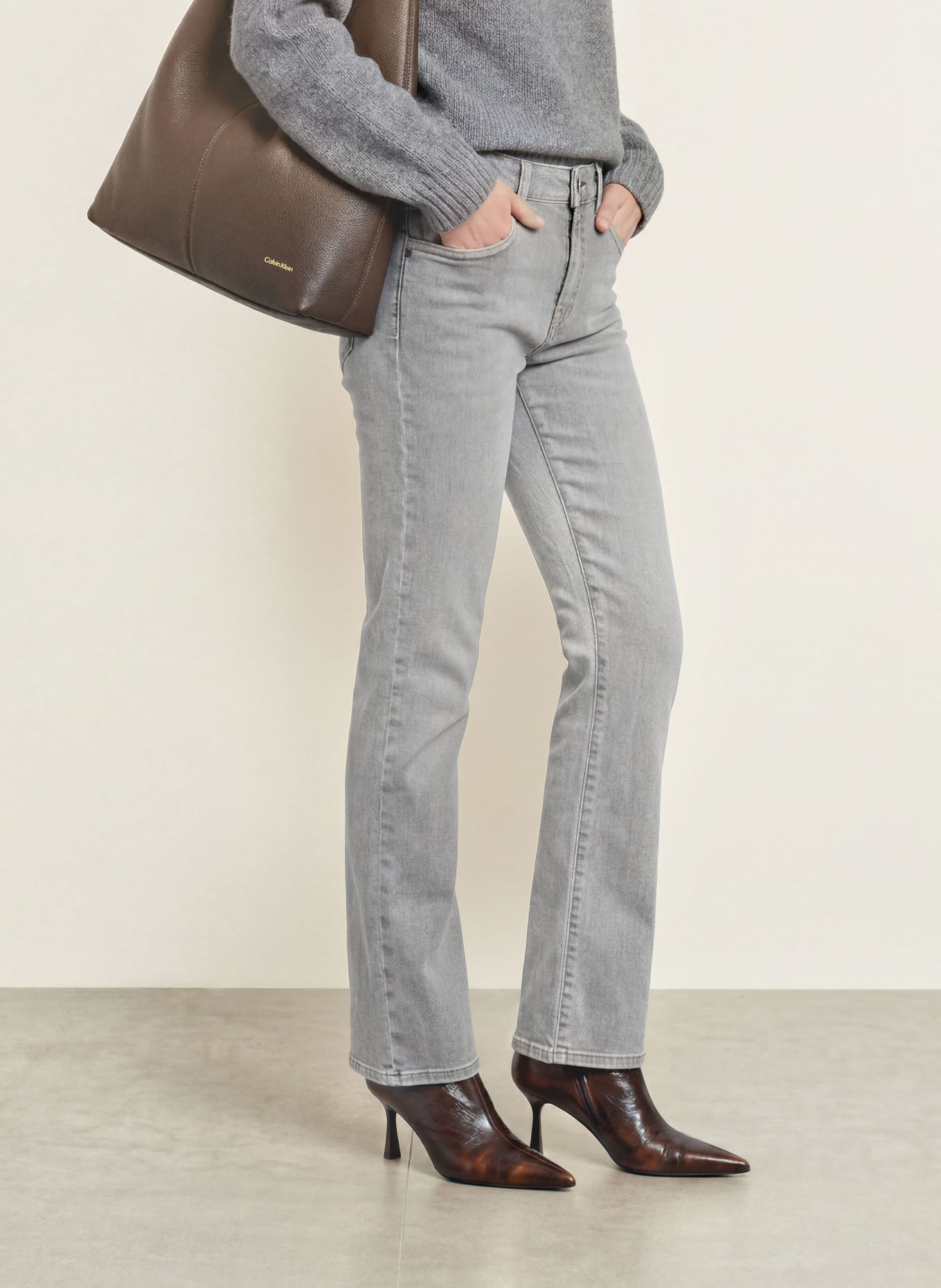 MOS MOSH Jean droit MMCECILIA PERLA à paillettes: 850 GREY