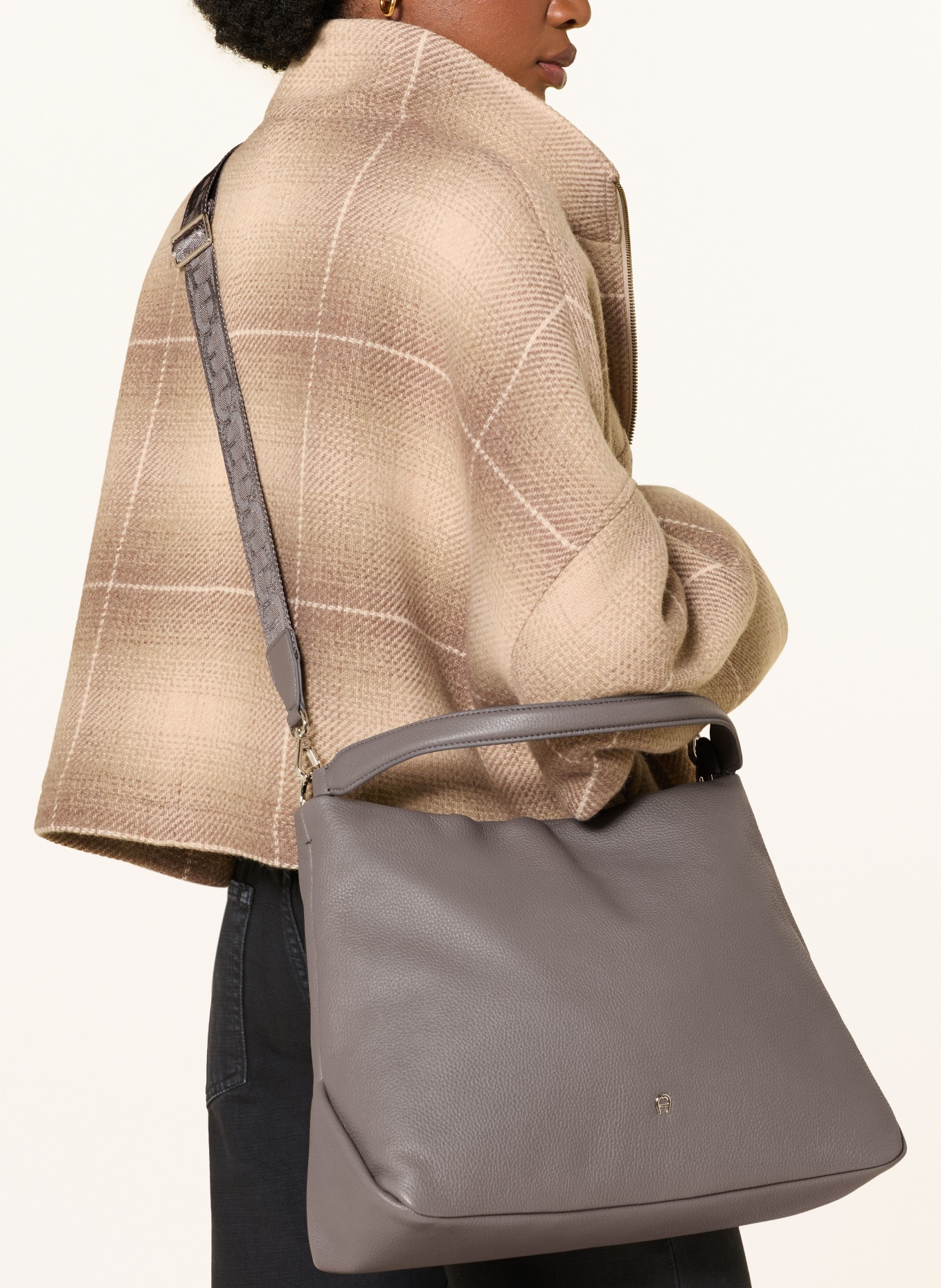 AIGNER PAOLA MEDIUM Bucket bag: DARK GRAY