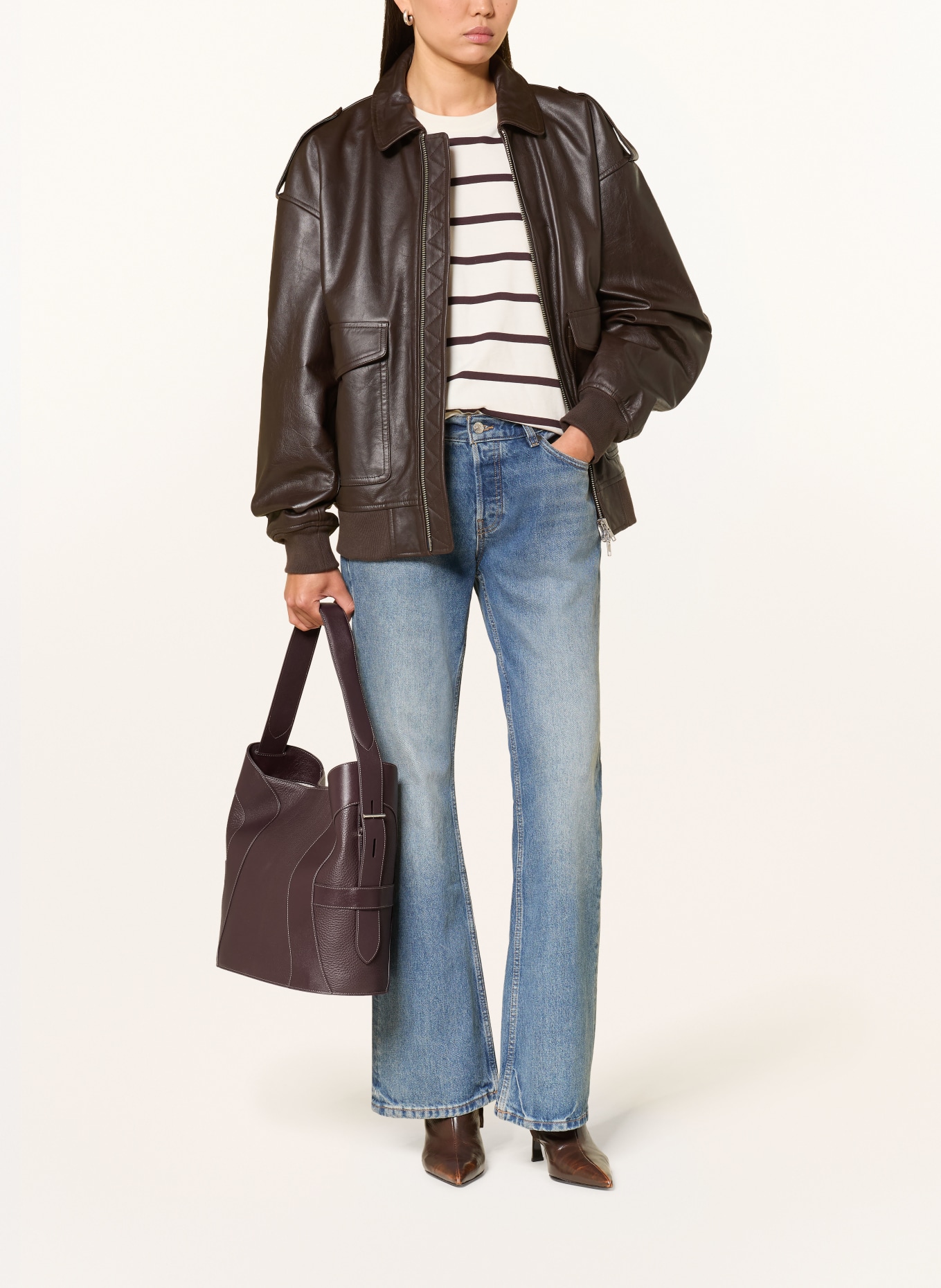 AIGNER DEBORAH Bucket bag: DARK RED / GOLD