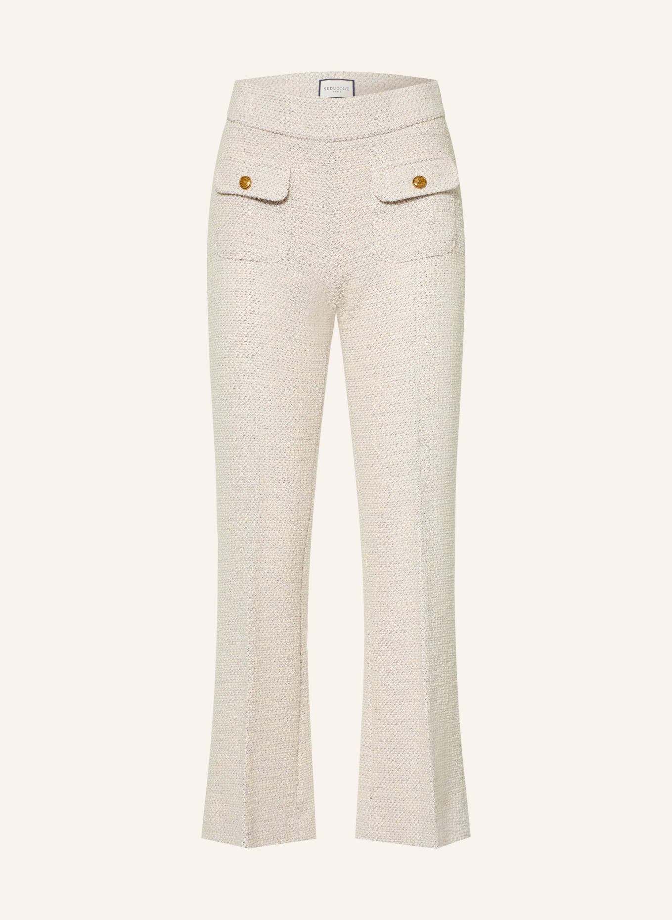 SEDUCTIVE Bouclé-Hose NANETTE mit Glitzergarn: CREME / GOLD