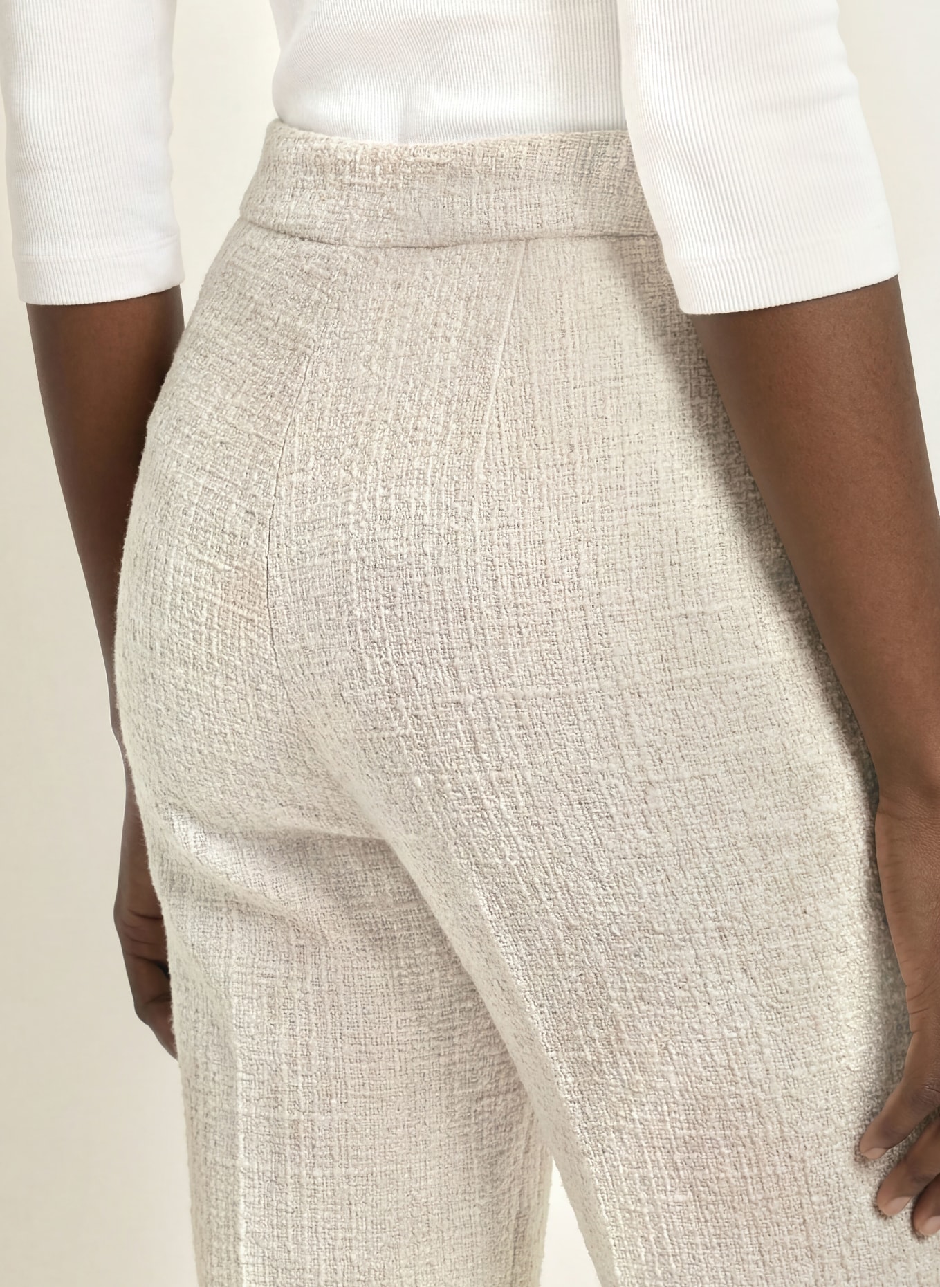 SEDUCTIVE Bouclé-Hose NANETTE mit Glitzergarn: CREME / GOLD