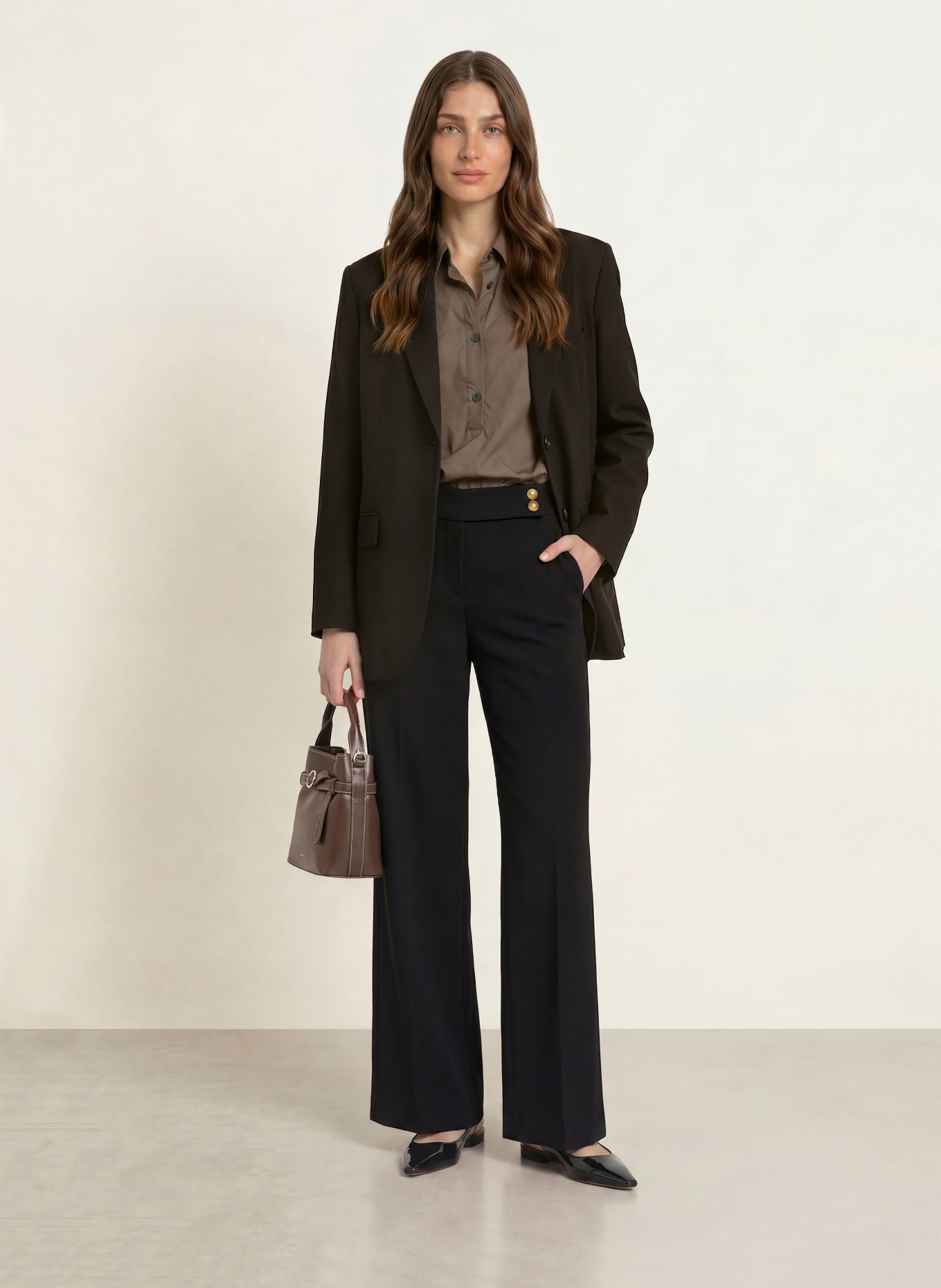 SEDUCTIVE Pantalon palazzo MONA: NOIR