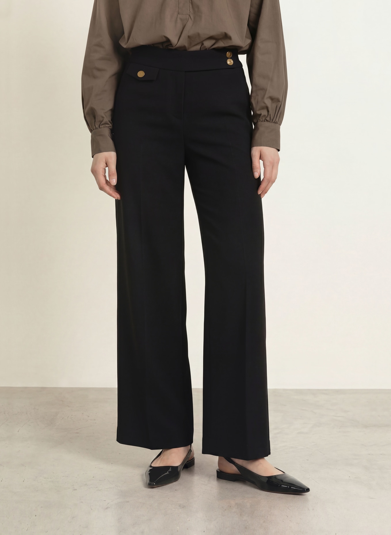 SEDUCTIVE Pantalon palazzo MONA: NOIR