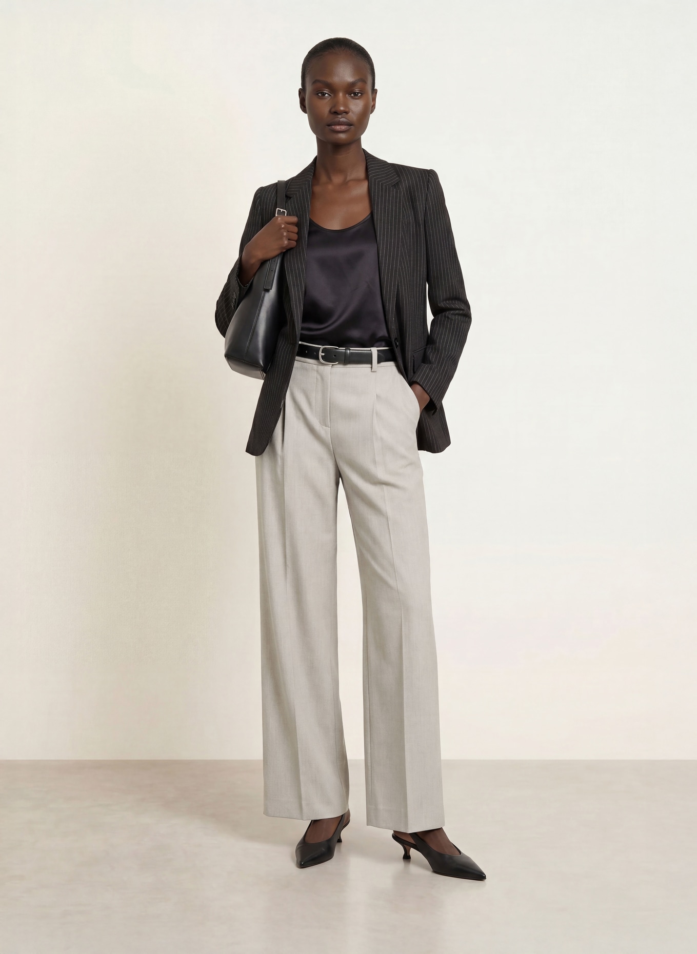 SEDUCTIVE Pantalon palazzo CHRISSY: GRIS CLAIR