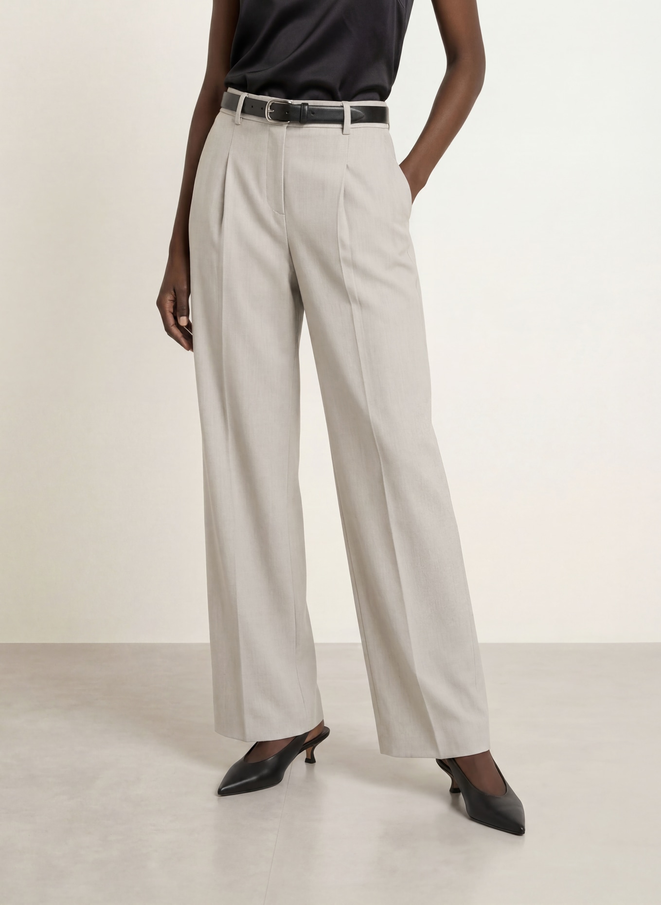 SEDUCTIVE Pantalon palazzo CHRISSY: GRIS CLAIR