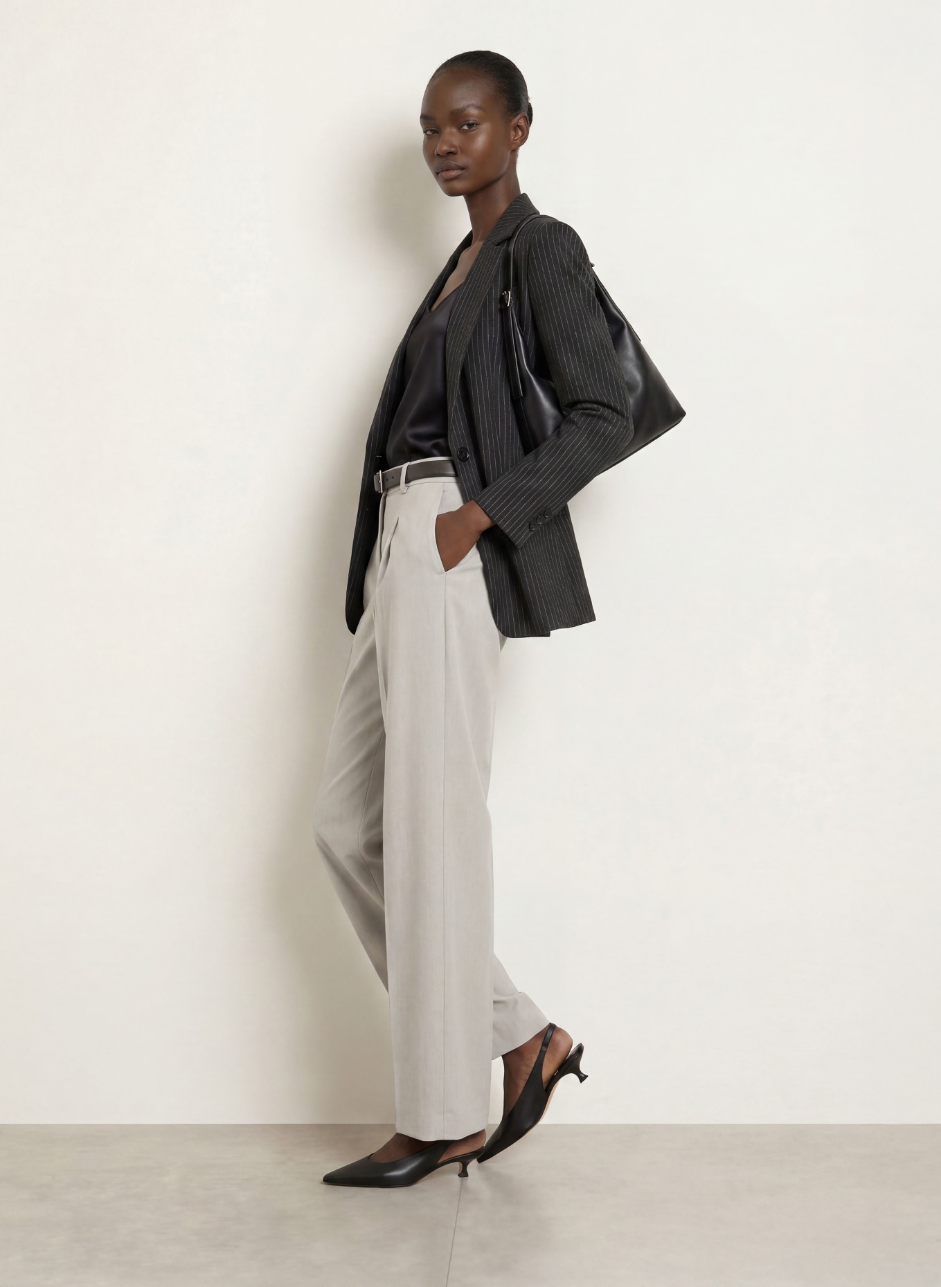SEDUCTIVE Pantalon palazzo CHRISSY: GRIS CLAIR
