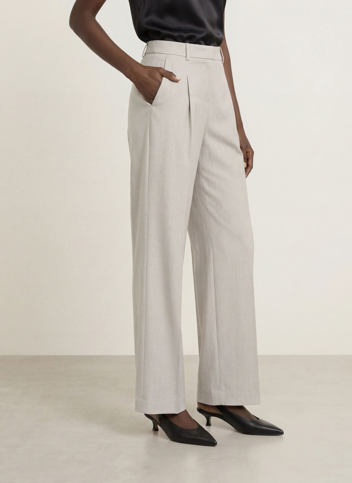 SEDUCTIVE Pantalon palazzo CHRISSY: GRIS CLAIR