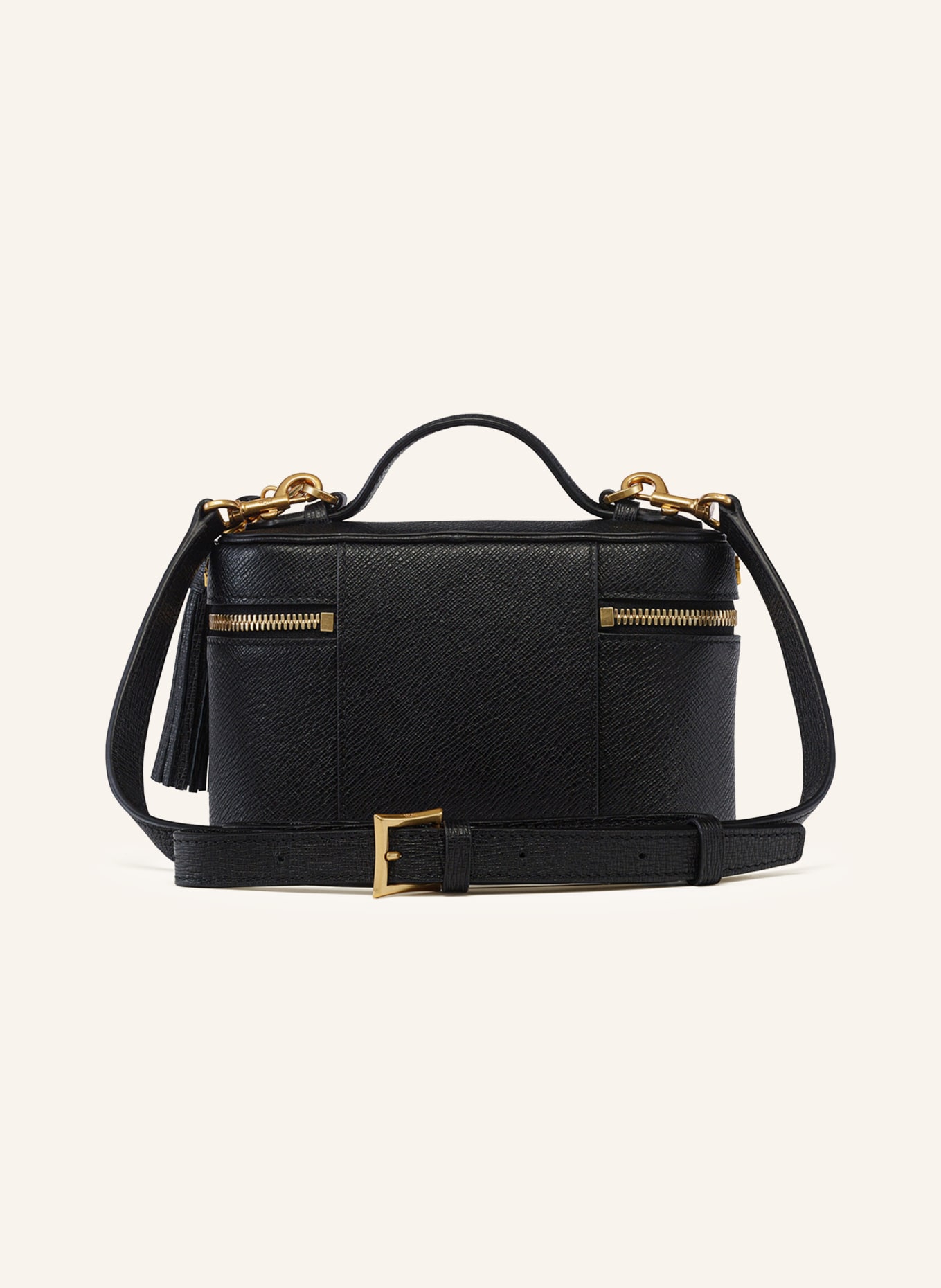 MCM PINA Crossbody Bag: BLACK / GOLD