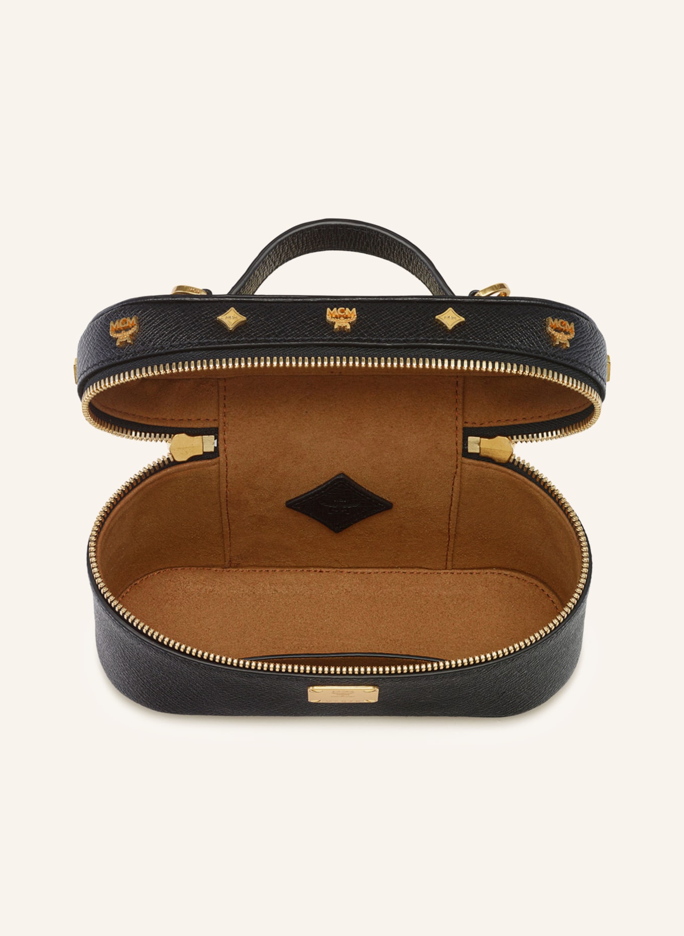MCM PINA Crossbody Bag: BLACK / GOLD