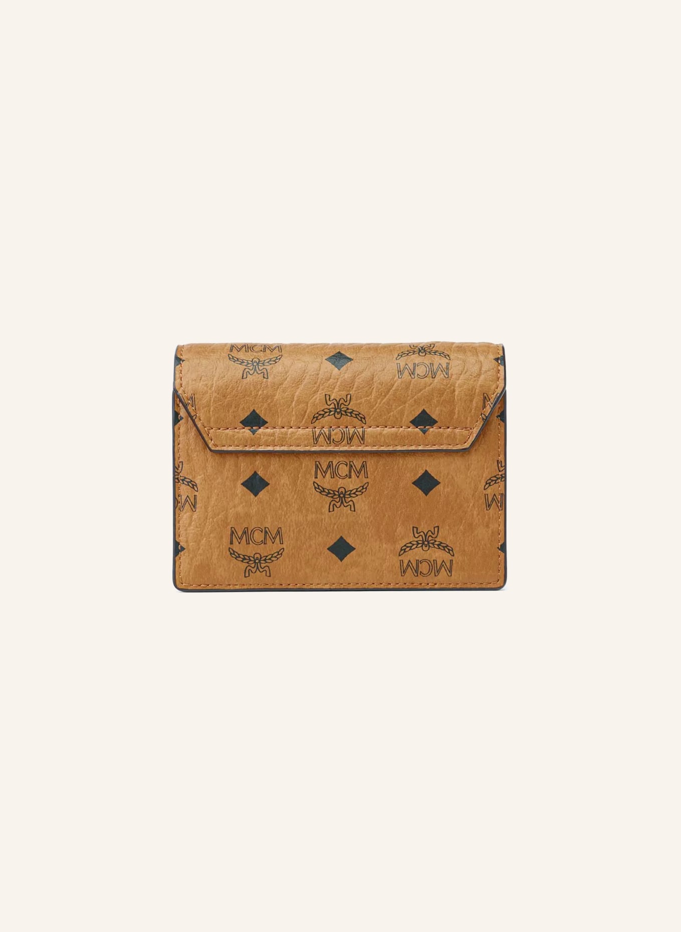 MCM Wallet on Chain AREN VISETOS: COGNAC / SCHWARZ