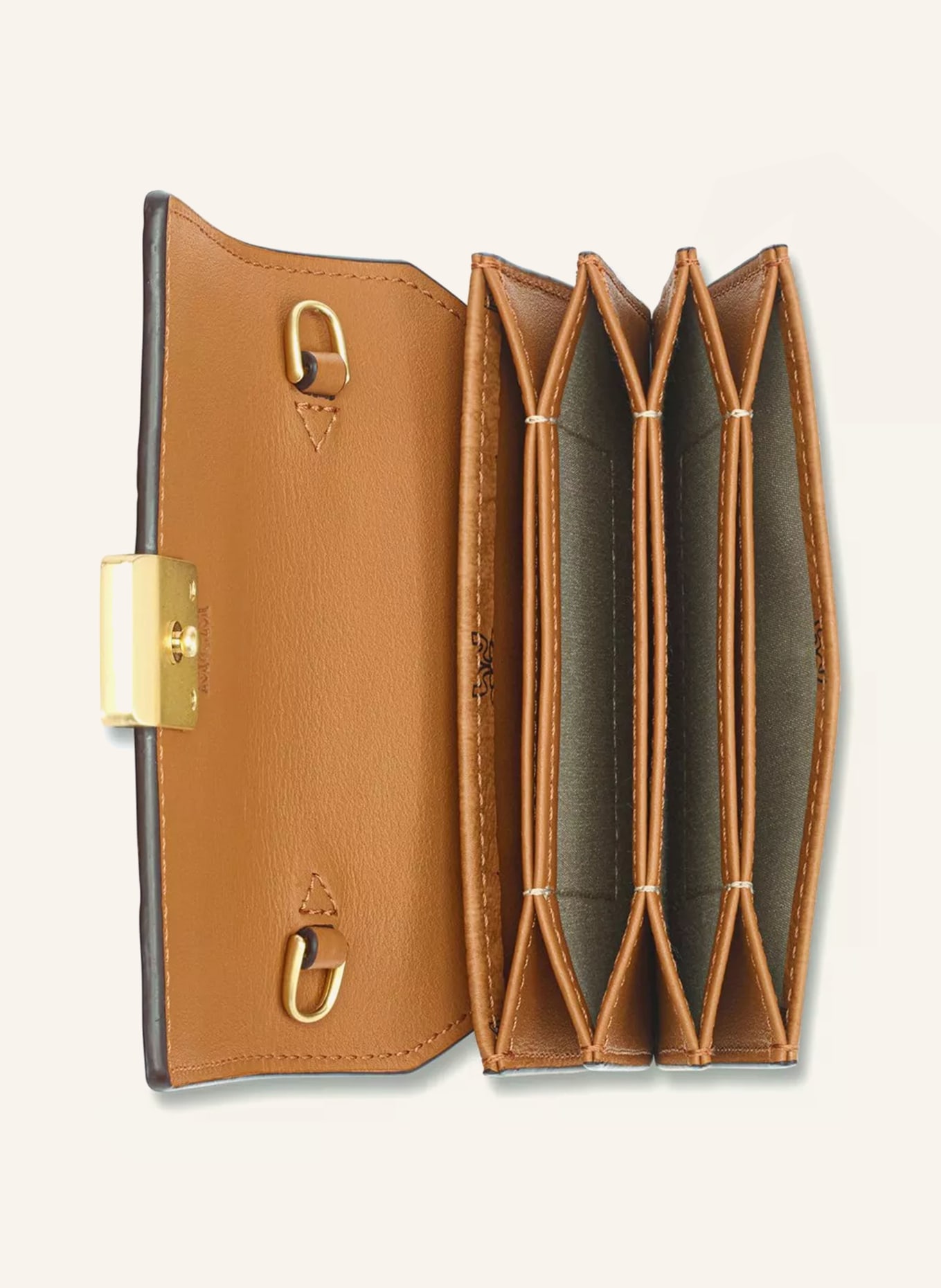 MCM Wallet on Chain AREN VISETOS: COGNAC / SCHWARZ