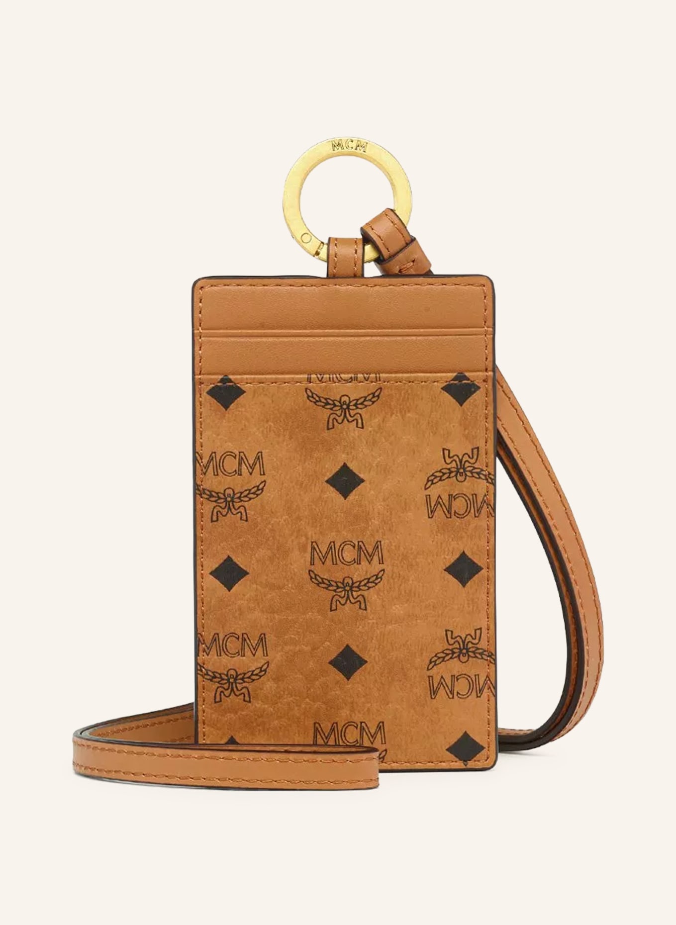 MCM Kartenetui AREN VI LANYARD: COGNAC / SCHWARZ
