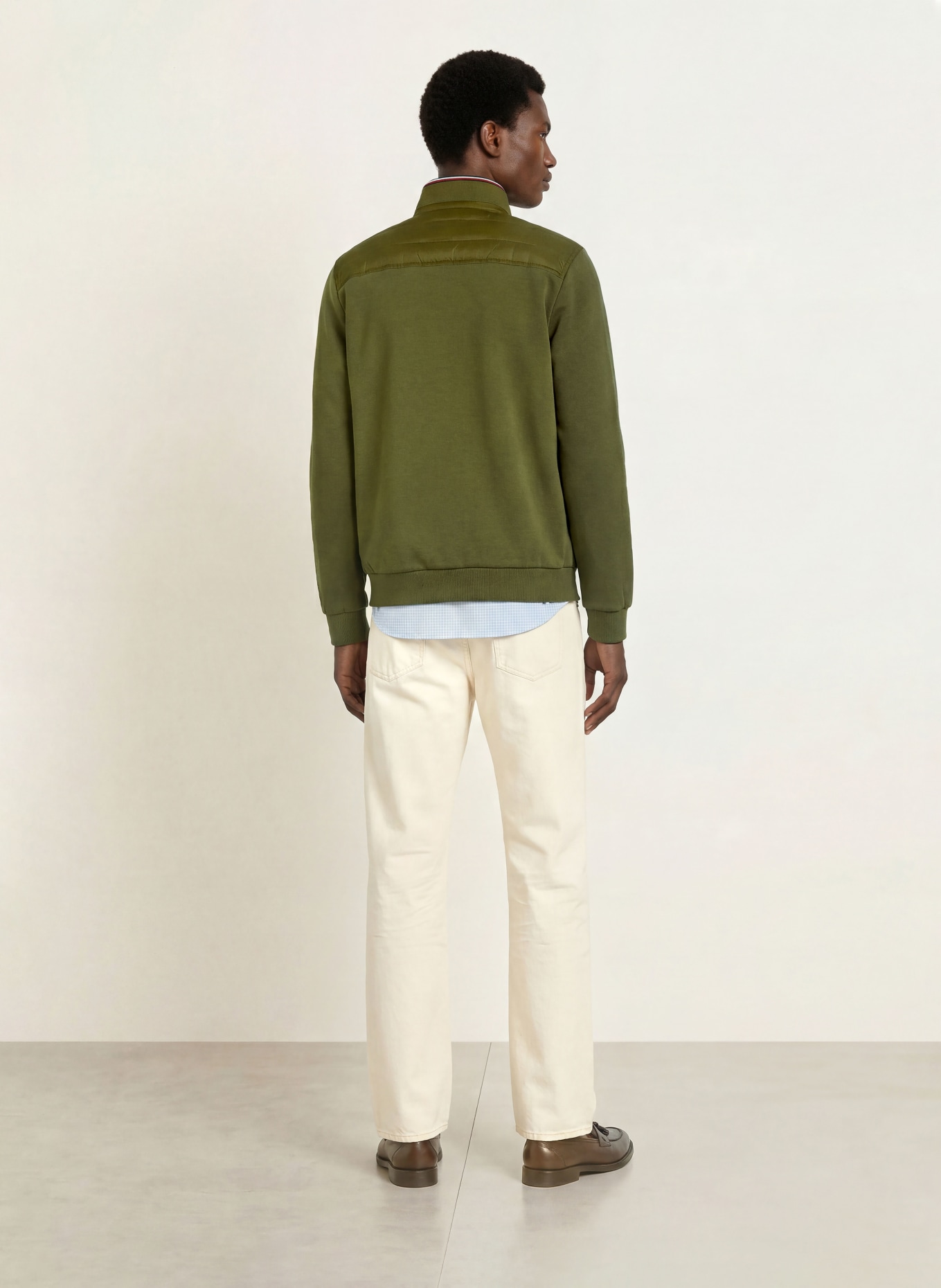 TOMMY HILFIGER Steppjacke im Materialmix: OLIV