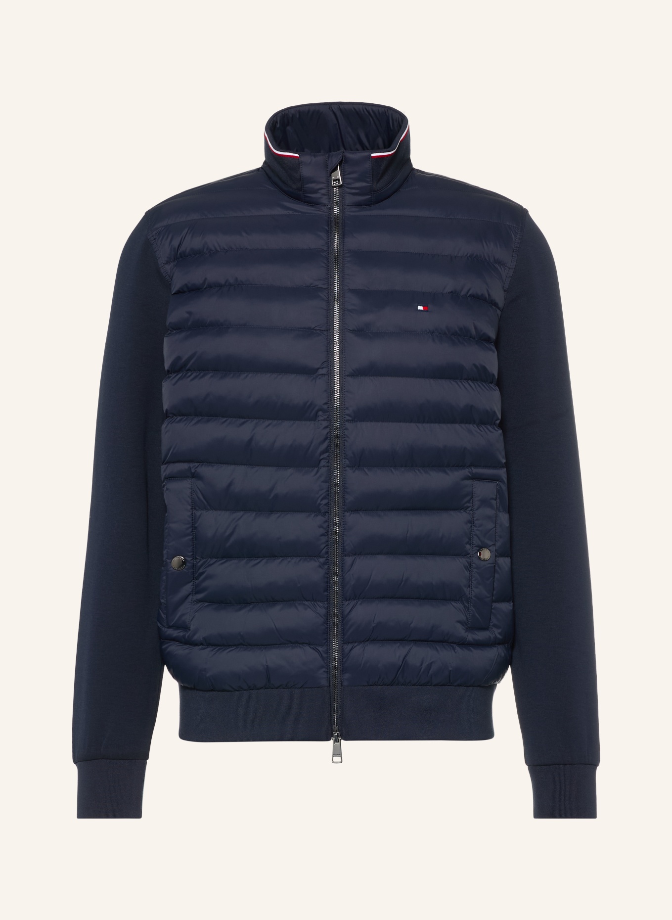 TOMMY HILFIGER Veste matelassée en mélange de matières: BLEU FONCÉ