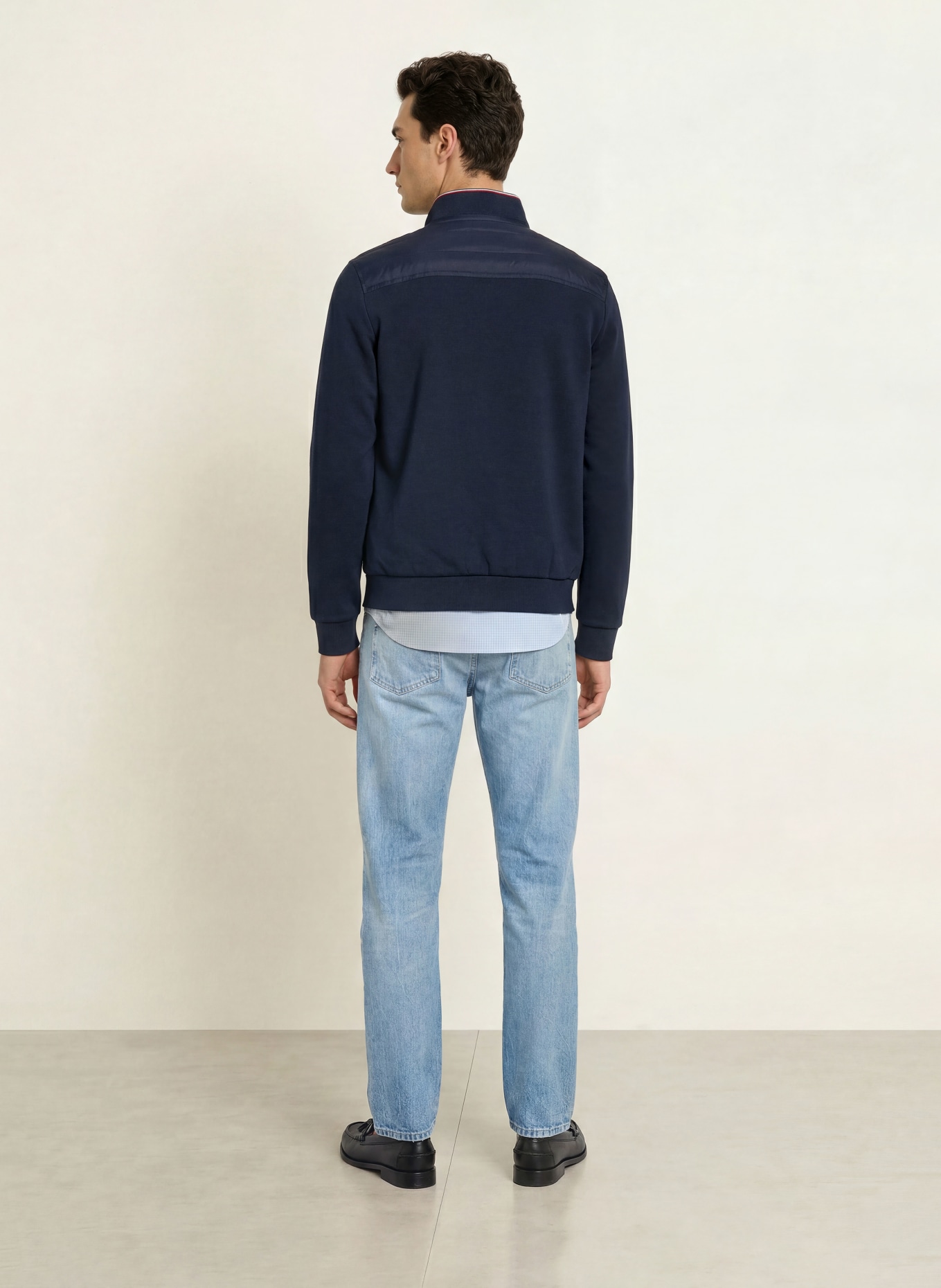 TOMMY HILFIGER Veste matelassée en mélange de matières: BLEU FONCÉ