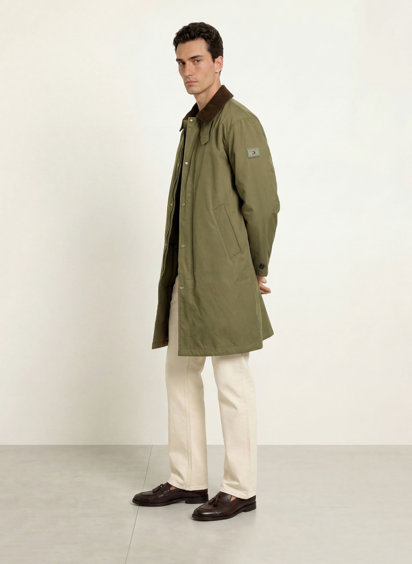 TOMMY HILFIGER Manteau: KAKI / MARRON FONCÉ