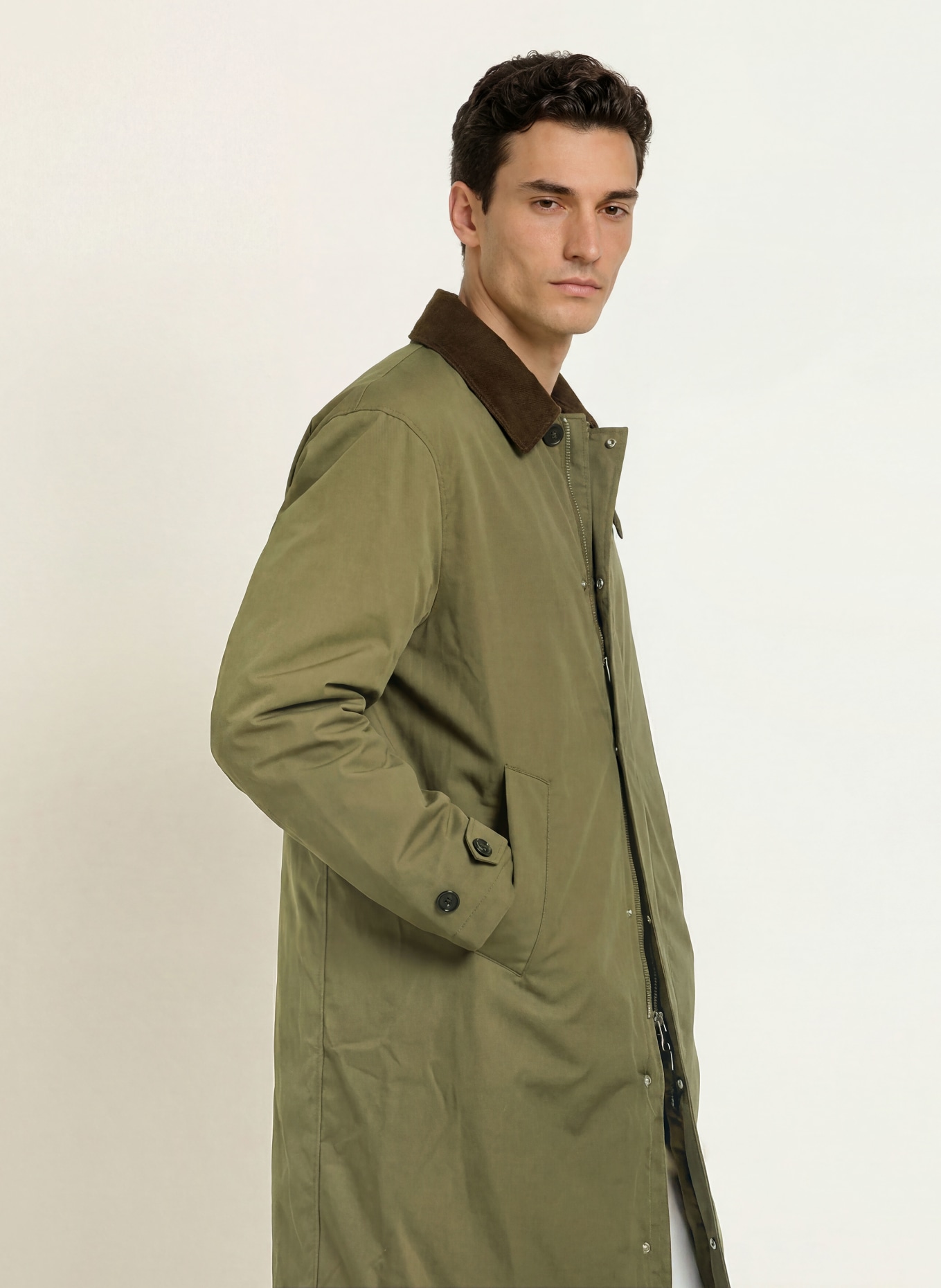 TOMMY HILFIGER Manteau: KAKI / MARRON FONCÉ