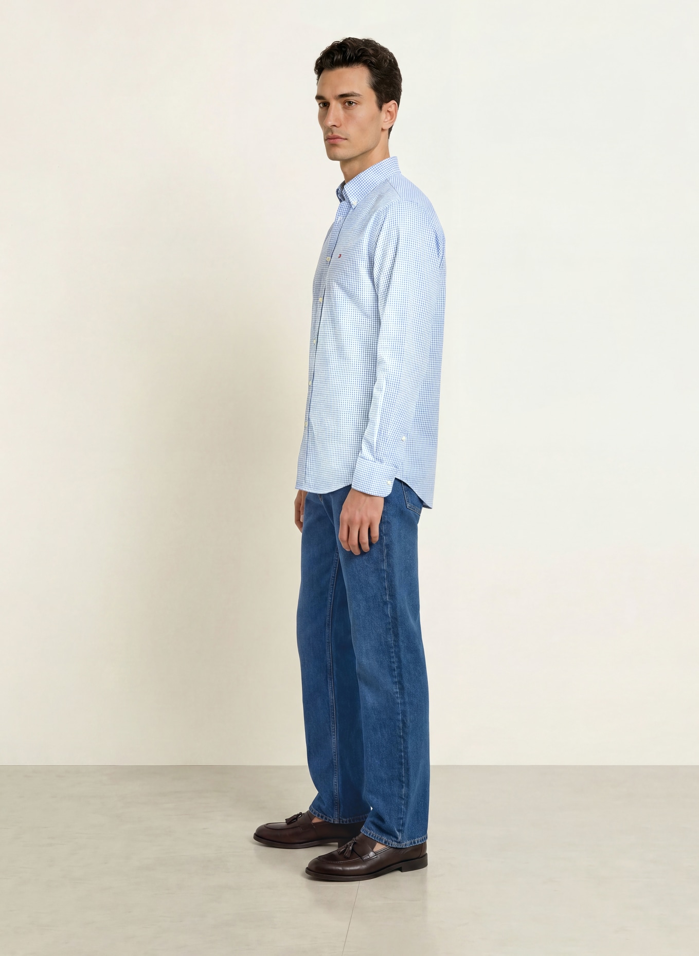 TOMMY HILFIGER Comfort Fit Shirt: LIGHT BLUE / WHITE