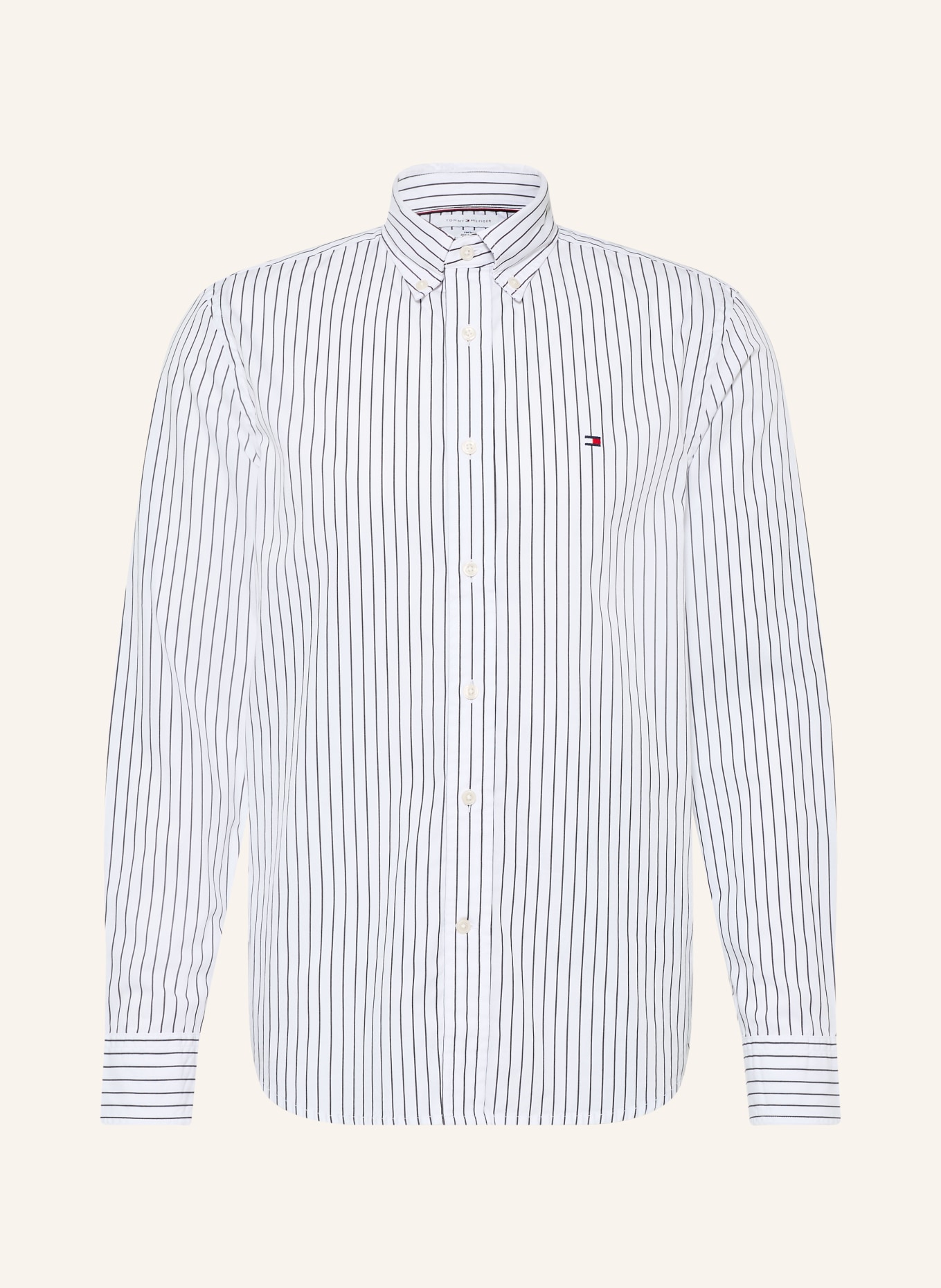 TOMMY HILFIGER Hemd Comfort Fit: WEISS / SCHWARZ