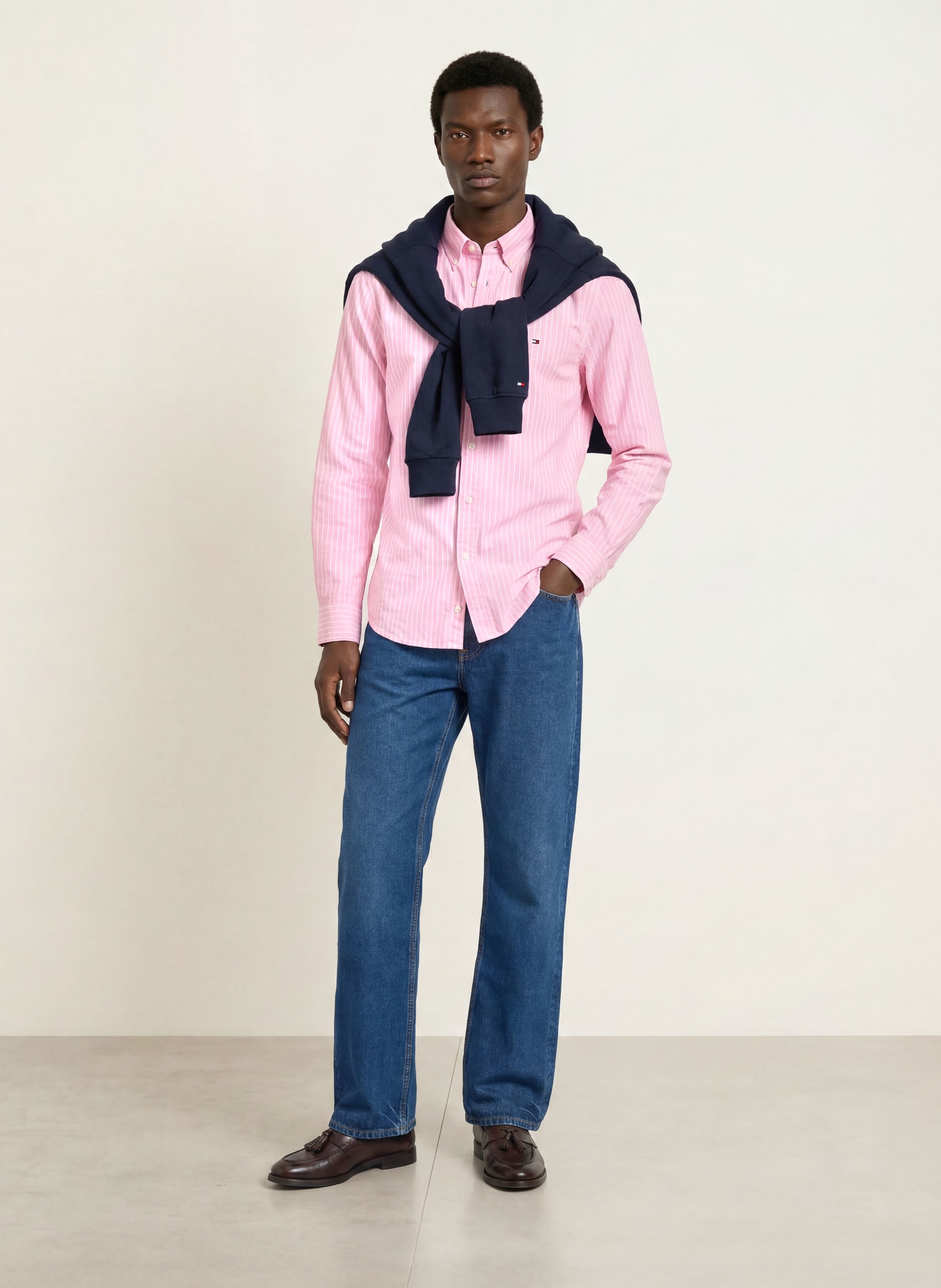 TOMMY HILFIGER Hemd Comfort Fit: ROSA / WEISS