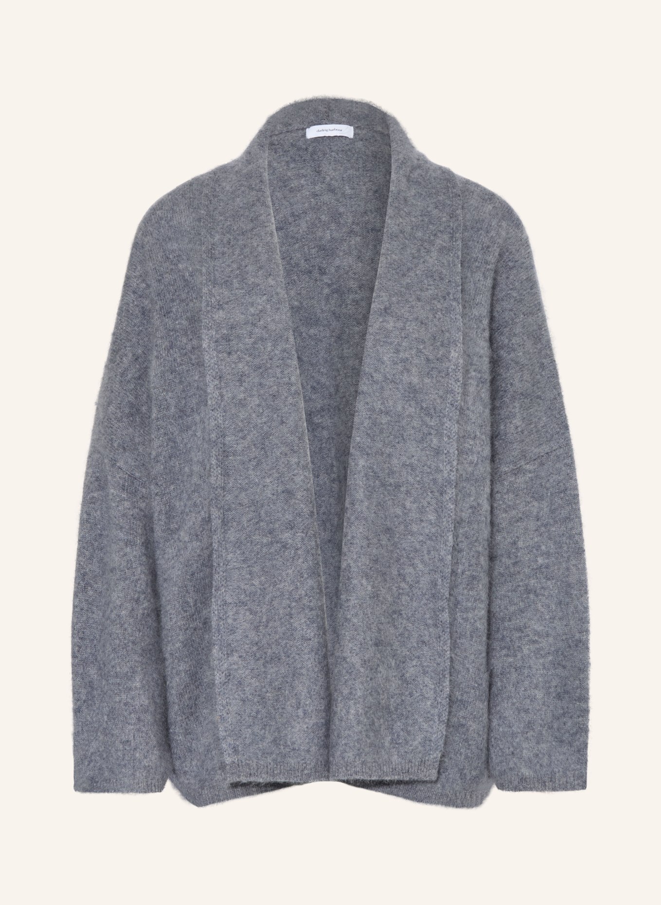 darling harbour Gebreid openvallend vest: MID GREY MELANGE