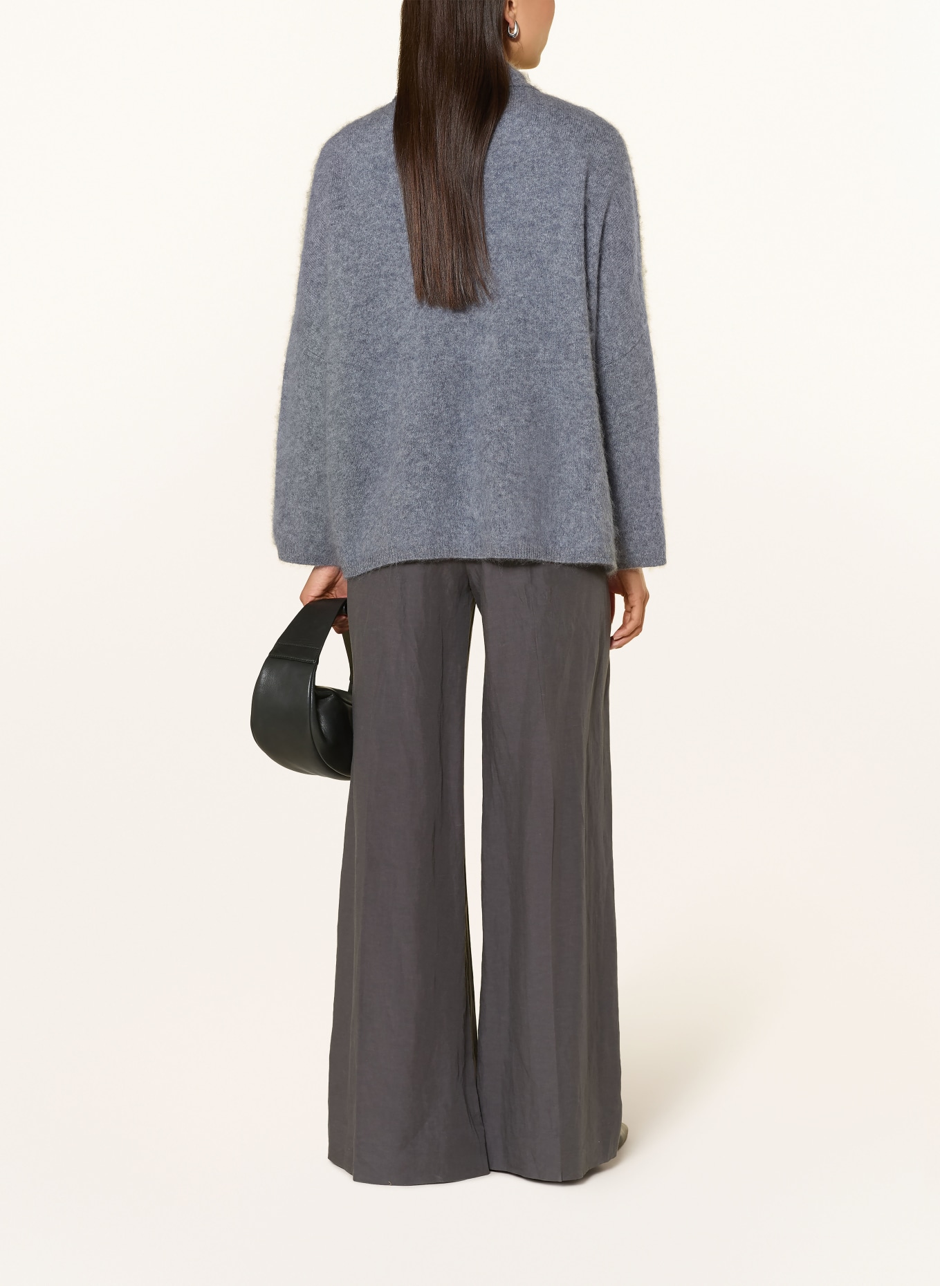 darling harbour Gebreid openvallend vest: MID GREY MELANGE
