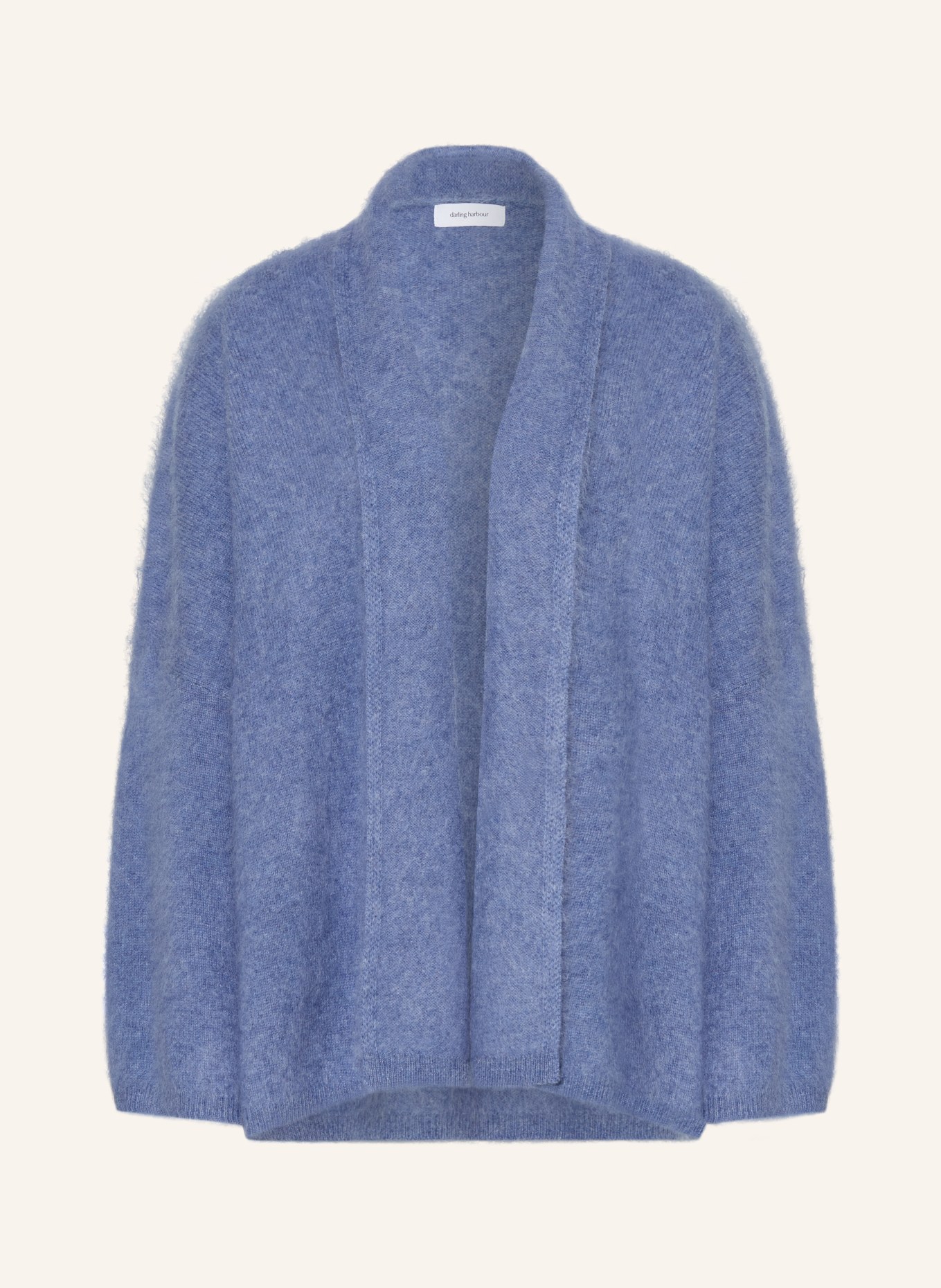 darling harbour Gebreid openvallend vest: DUSTY BLUE MELANGE
