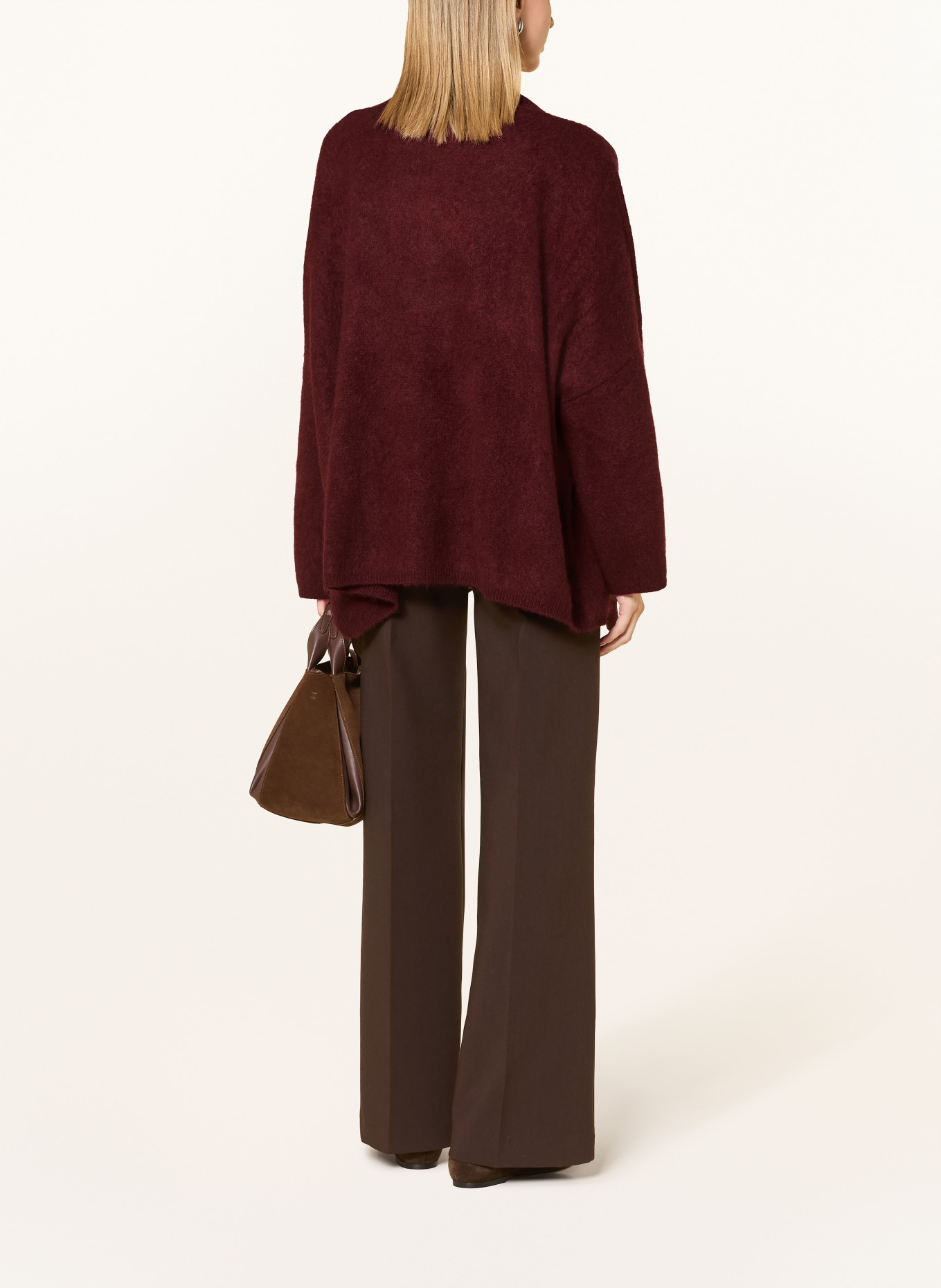 darling harbour Gebreid openvallend vest: DARK RED