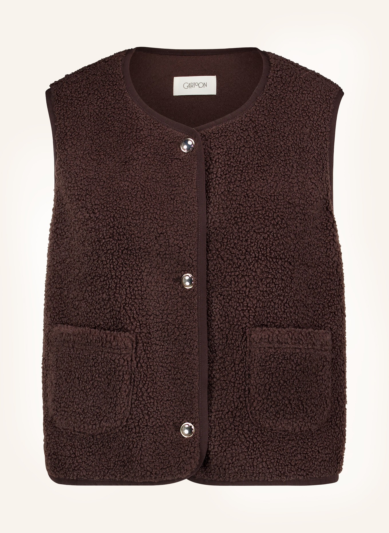 CARTOON Plush Vest: DARK BROWN
