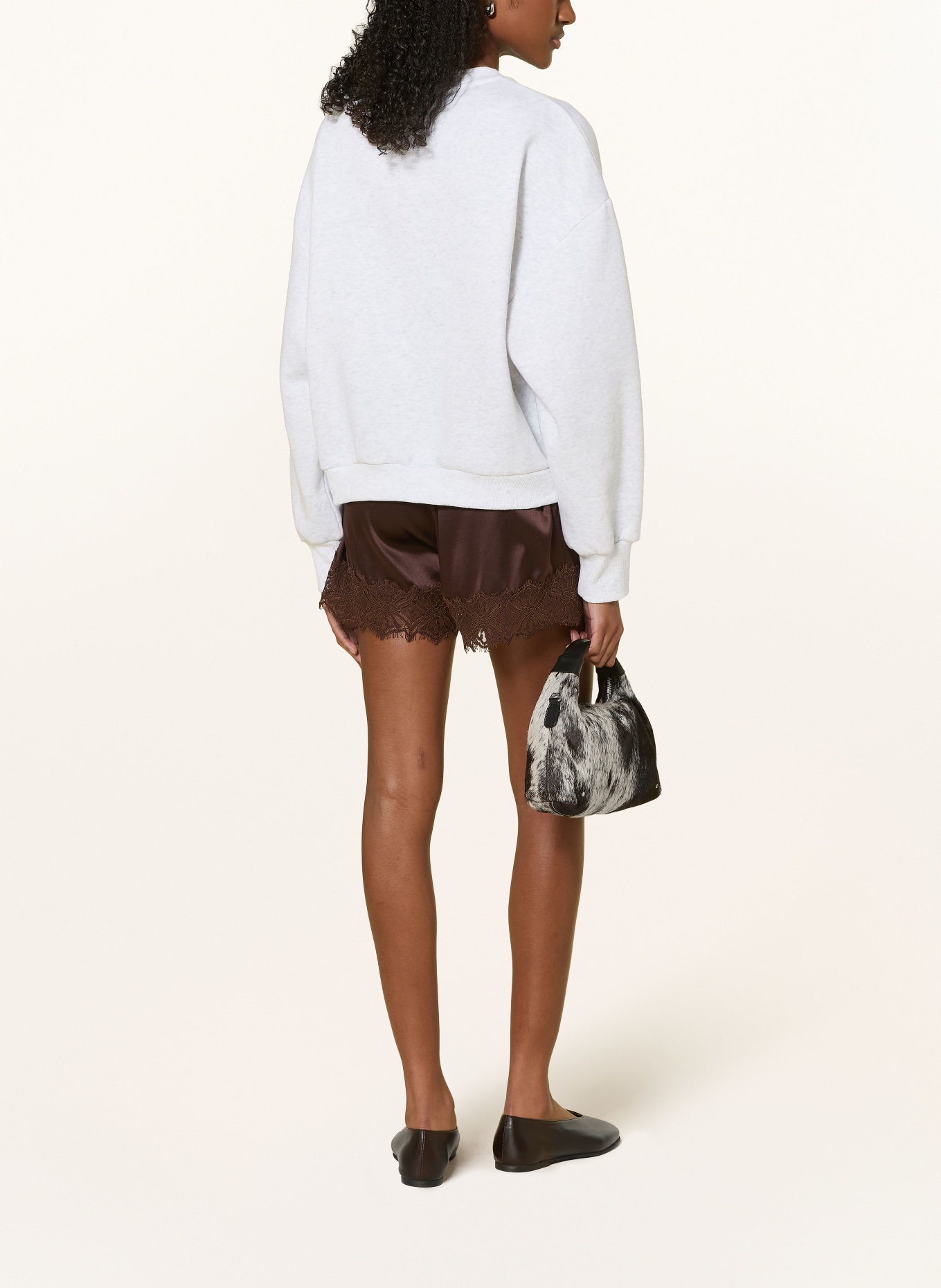 NEO NOIR YUNA Sweatshirt: LIGHT GRAY / WHITE
