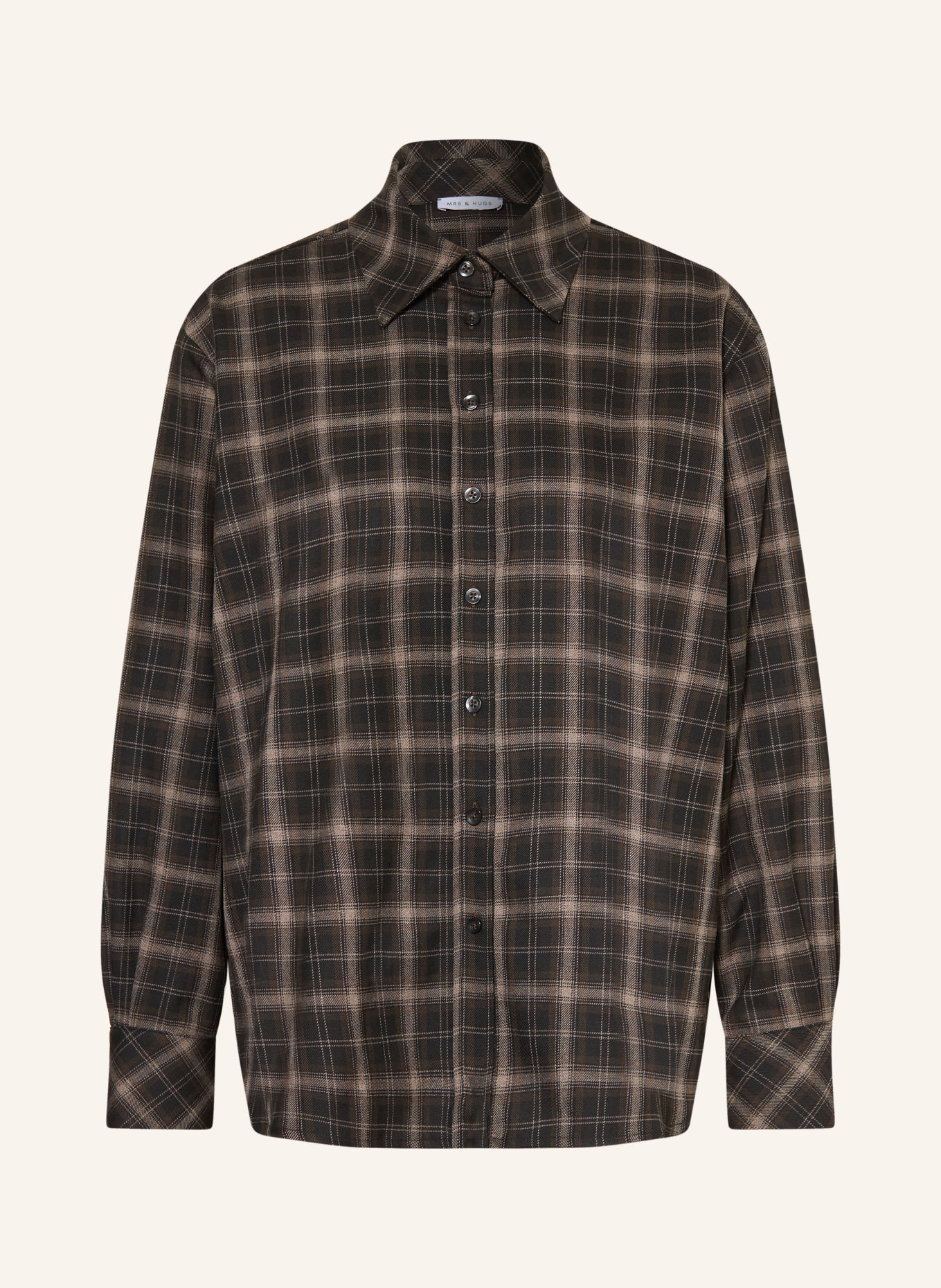 MRS & HUGS Chemisier: MARRON FONCÉ / TAUPE / NOIR