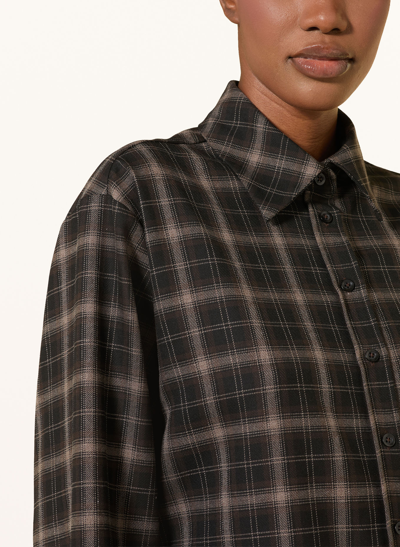 MRS & HUGS Chemisier: MARRON FONCÉ / TAUPE / NOIR