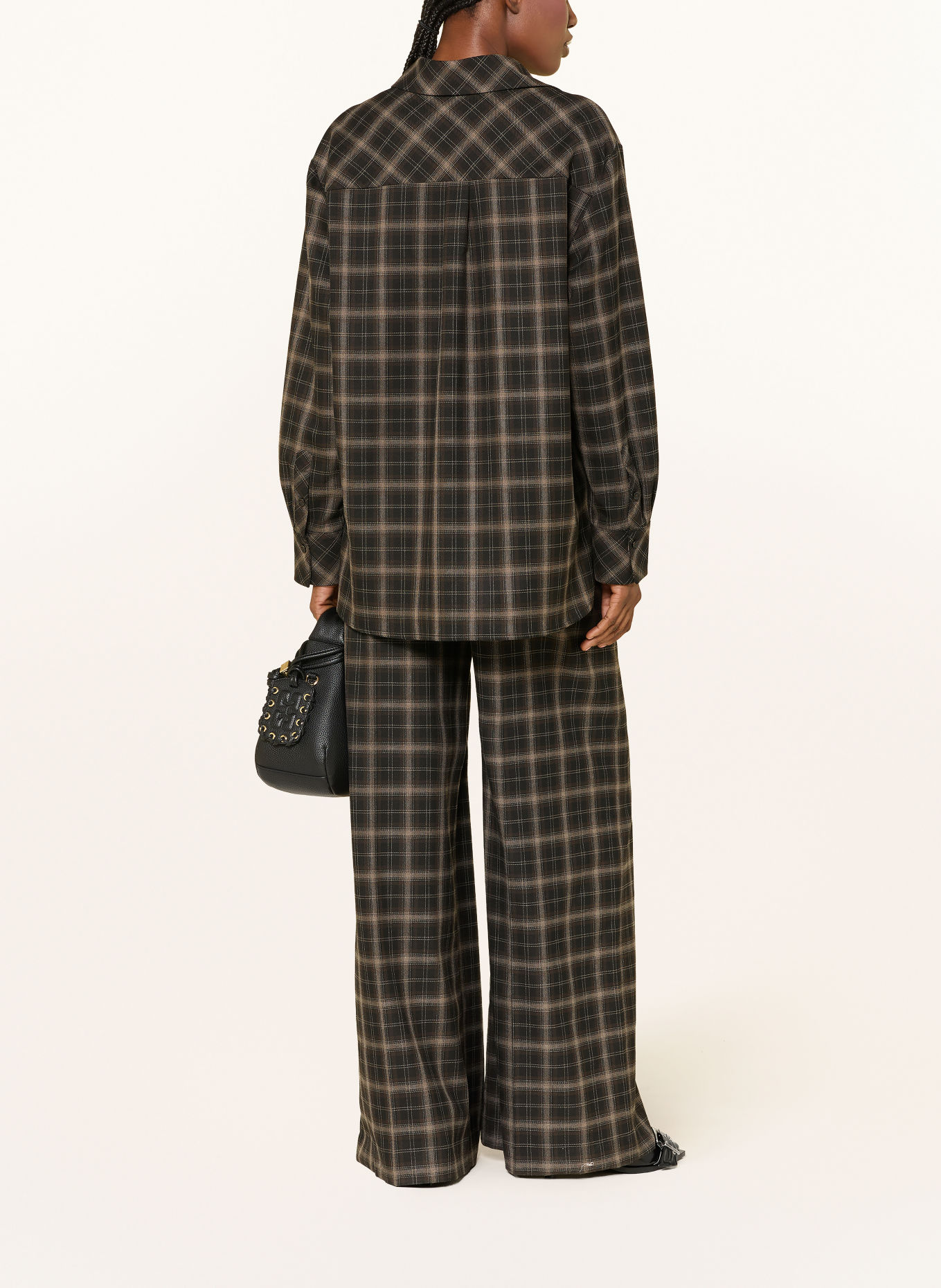 MRS & HUGS Pantalon palazzo: MARRON FONCÉ / TAUPE / NOIR
