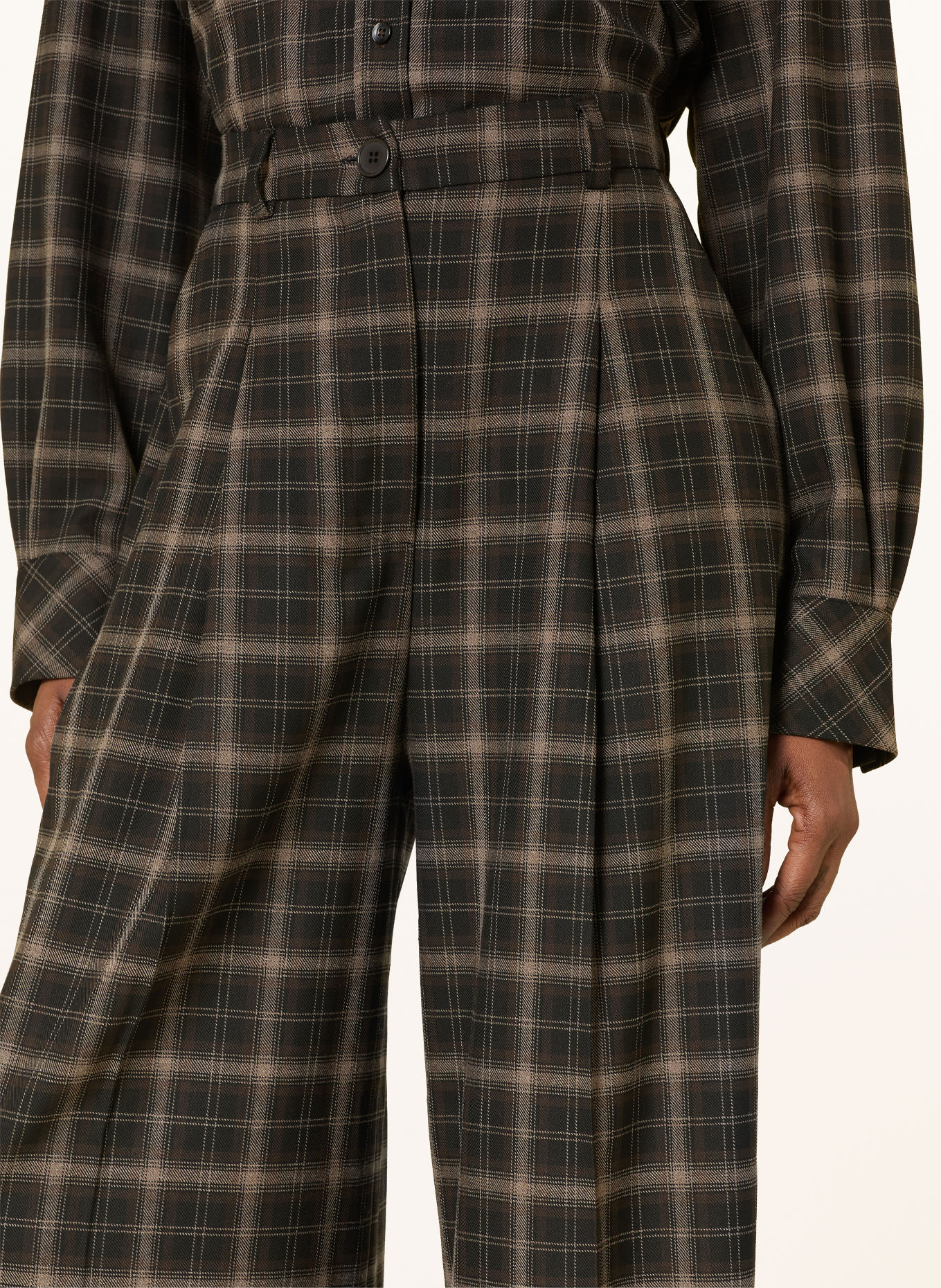 MRS & HUGS Pantalon palazzo: MARRON FONCÉ / TAUPE / NOIR