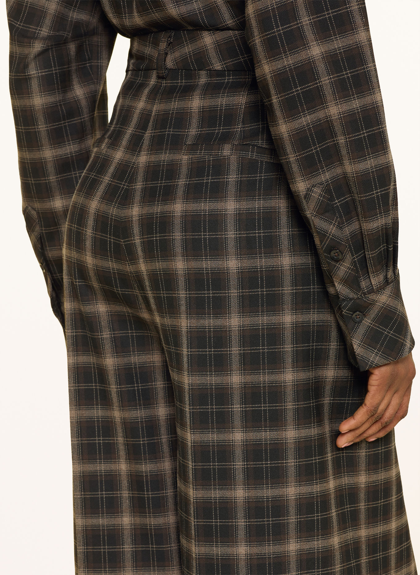 MRS & HUGS Pantalon palazzo: MARRON FONCÉ / TAUPE / NOIR
