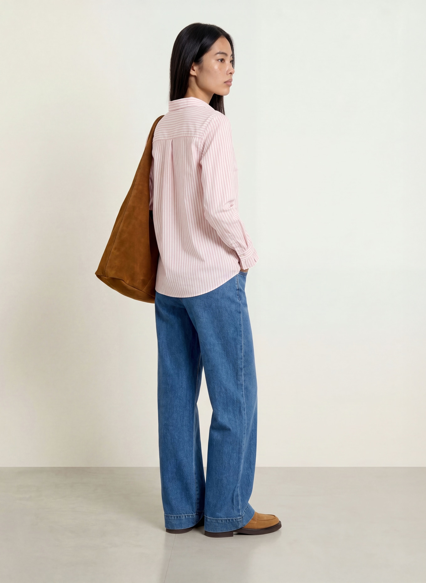 MORE & MORE Bluse mit Rüschen: ROSÉ / WEISS