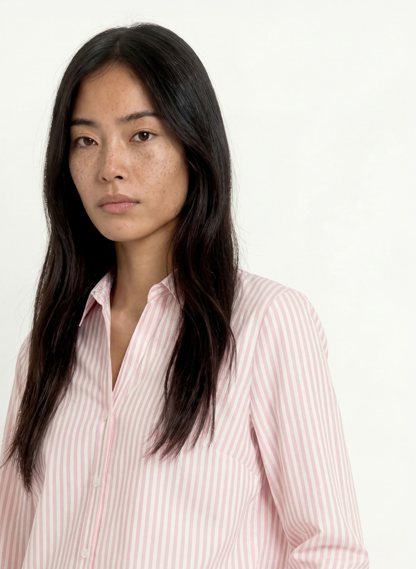 MORE & MORE Bluse mit Rüschen: ROSÉ / WEISS